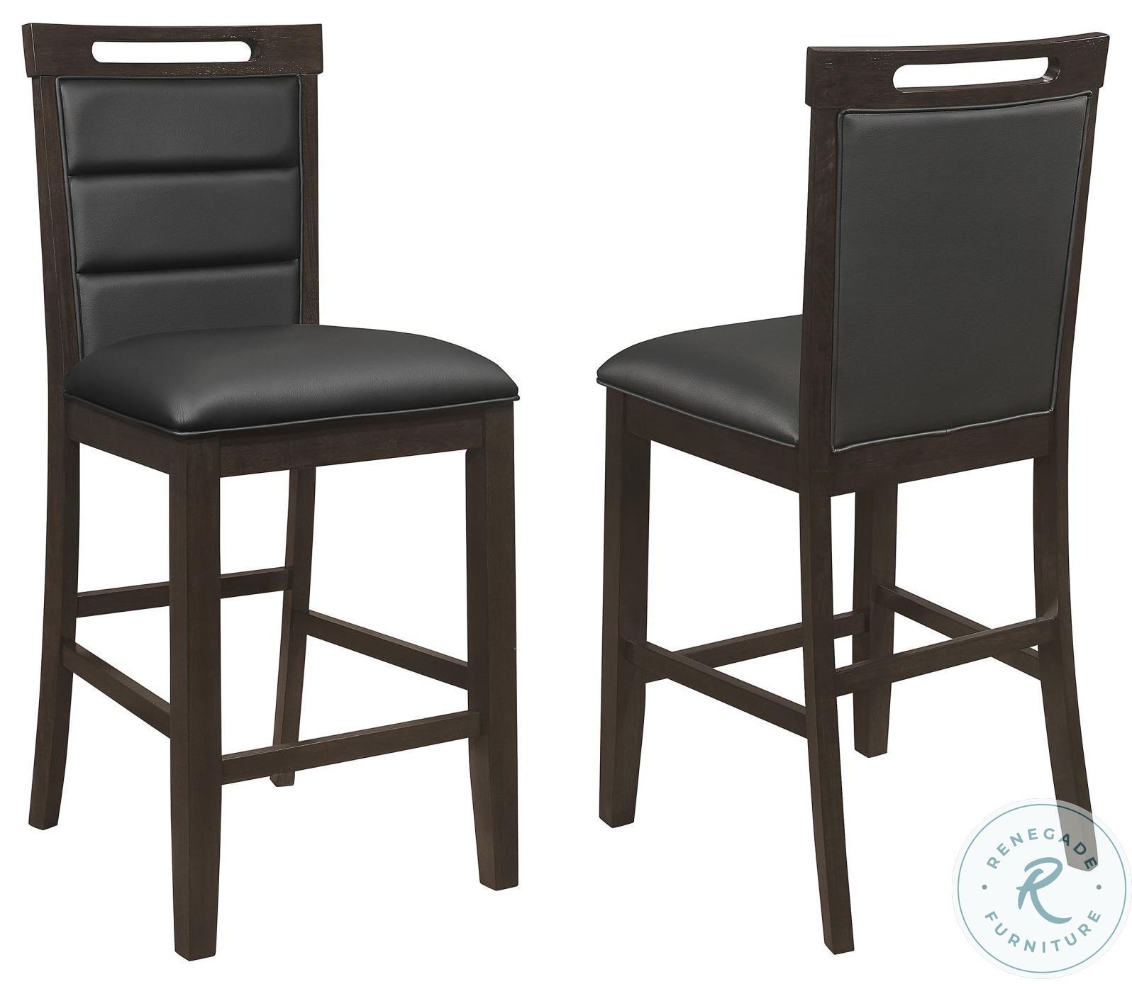 Prentiss Black Upholstered Counter Height Chair Set of 2 From Coaster