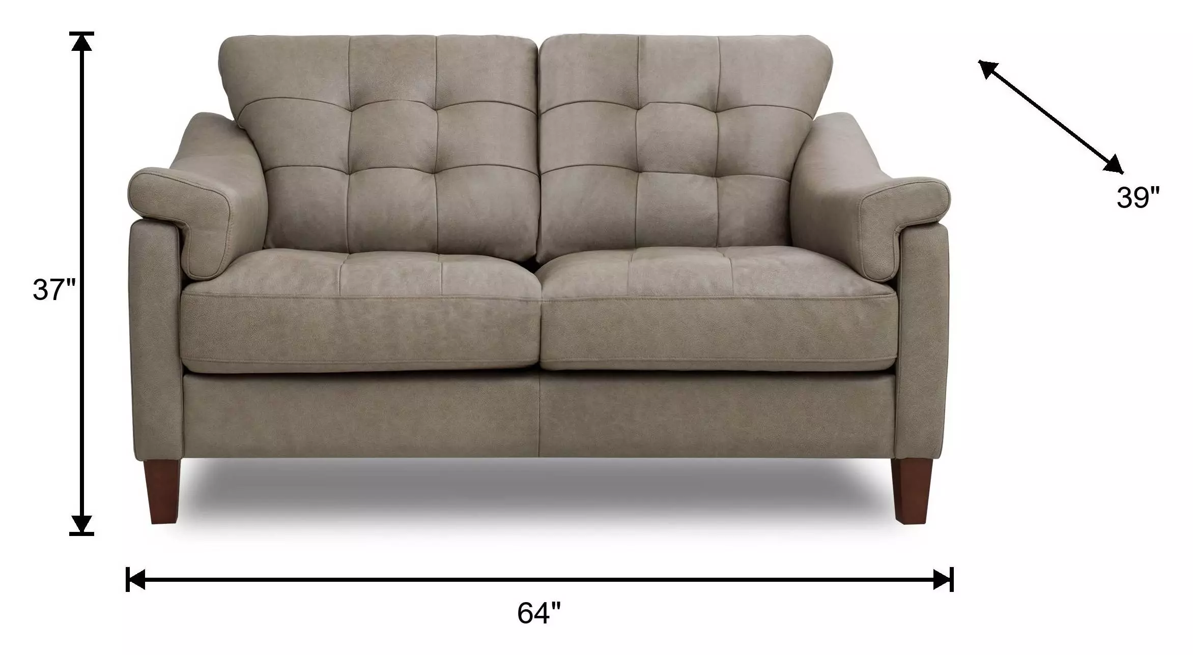 Emerson Green Pea Leather 64" Loveseat