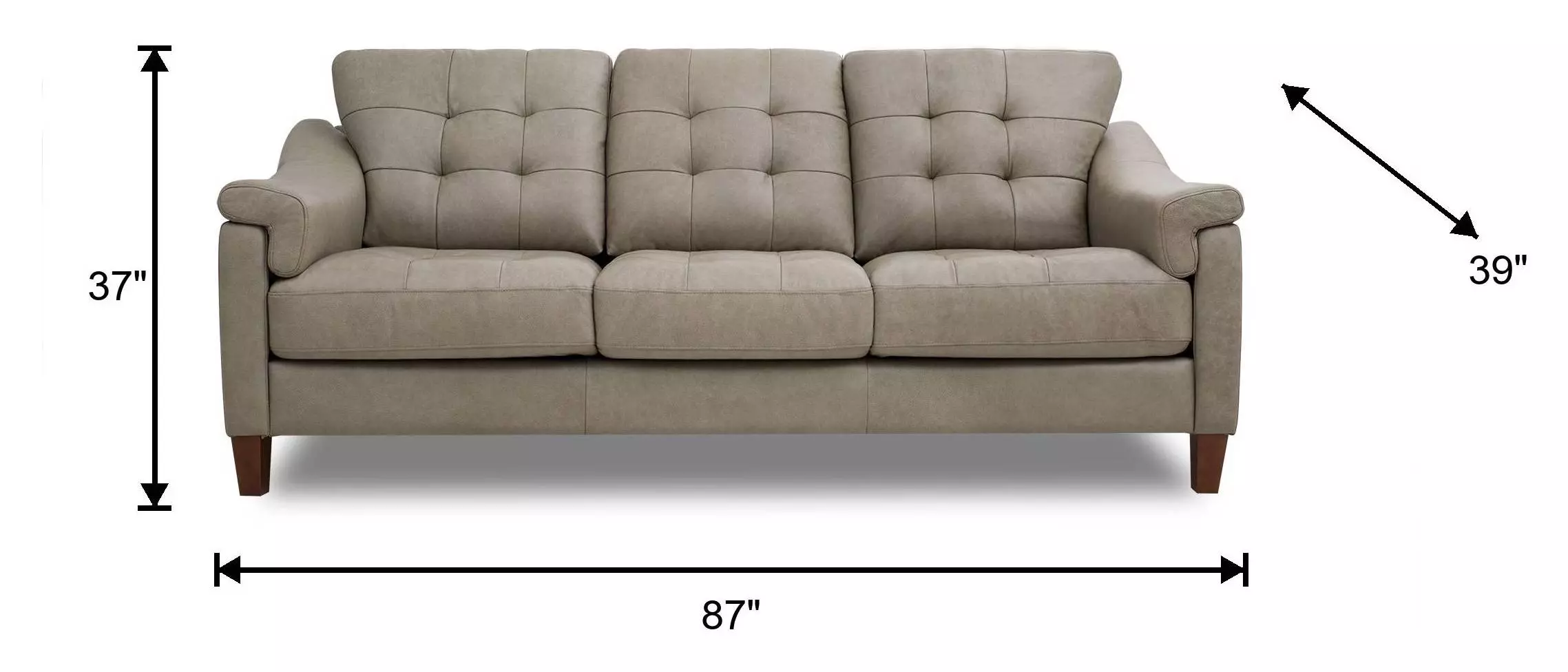 Emerson Green Pea Leather 87" Sofa