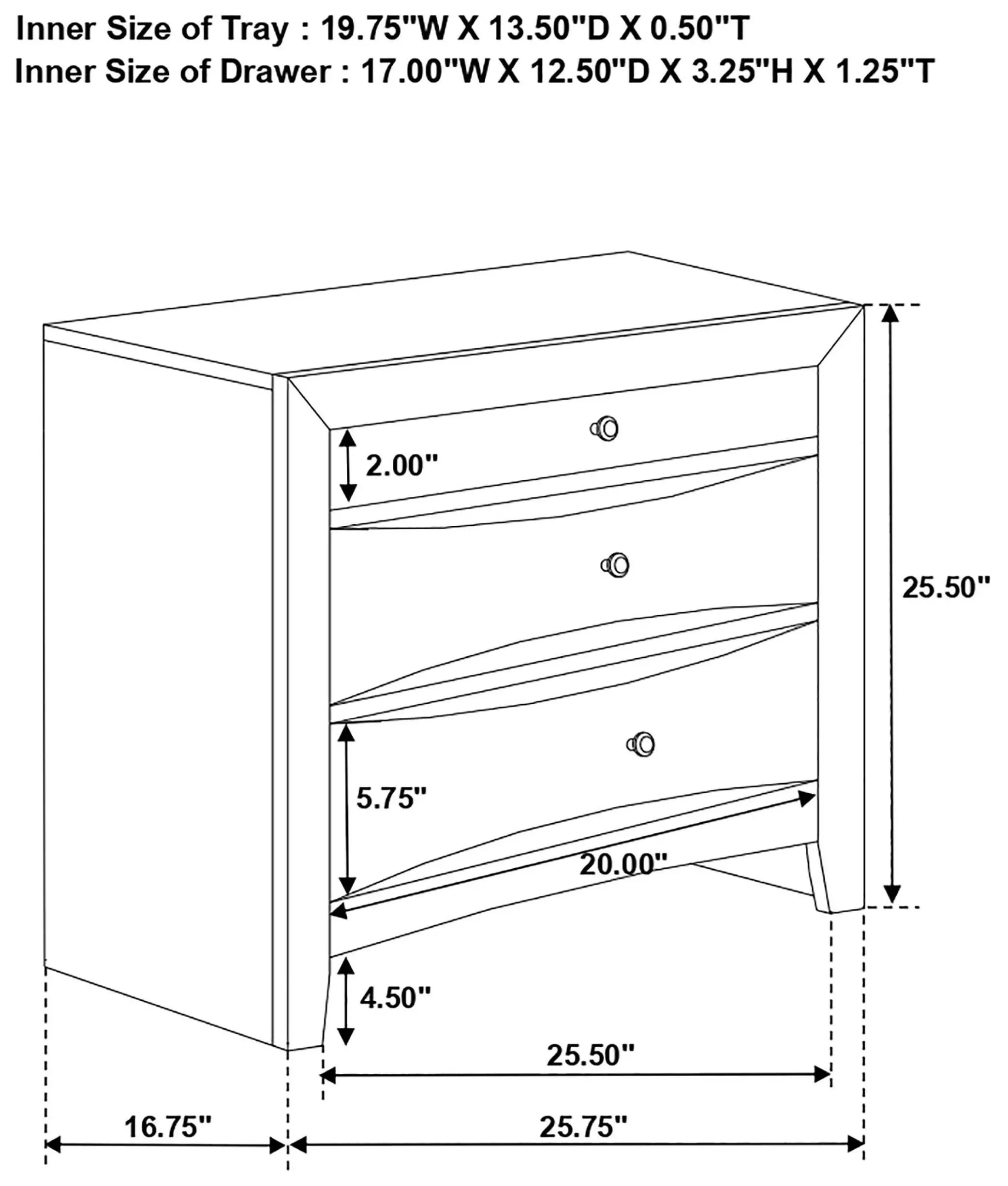 Briana Black Nightstand