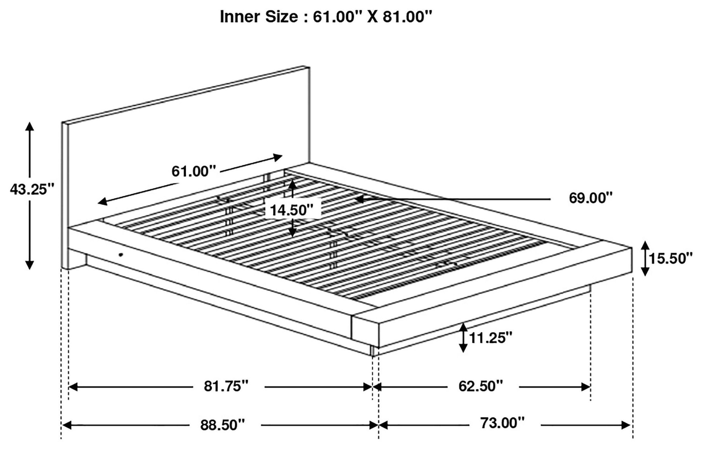 Jessica Cappuccino Queen Platform Bed