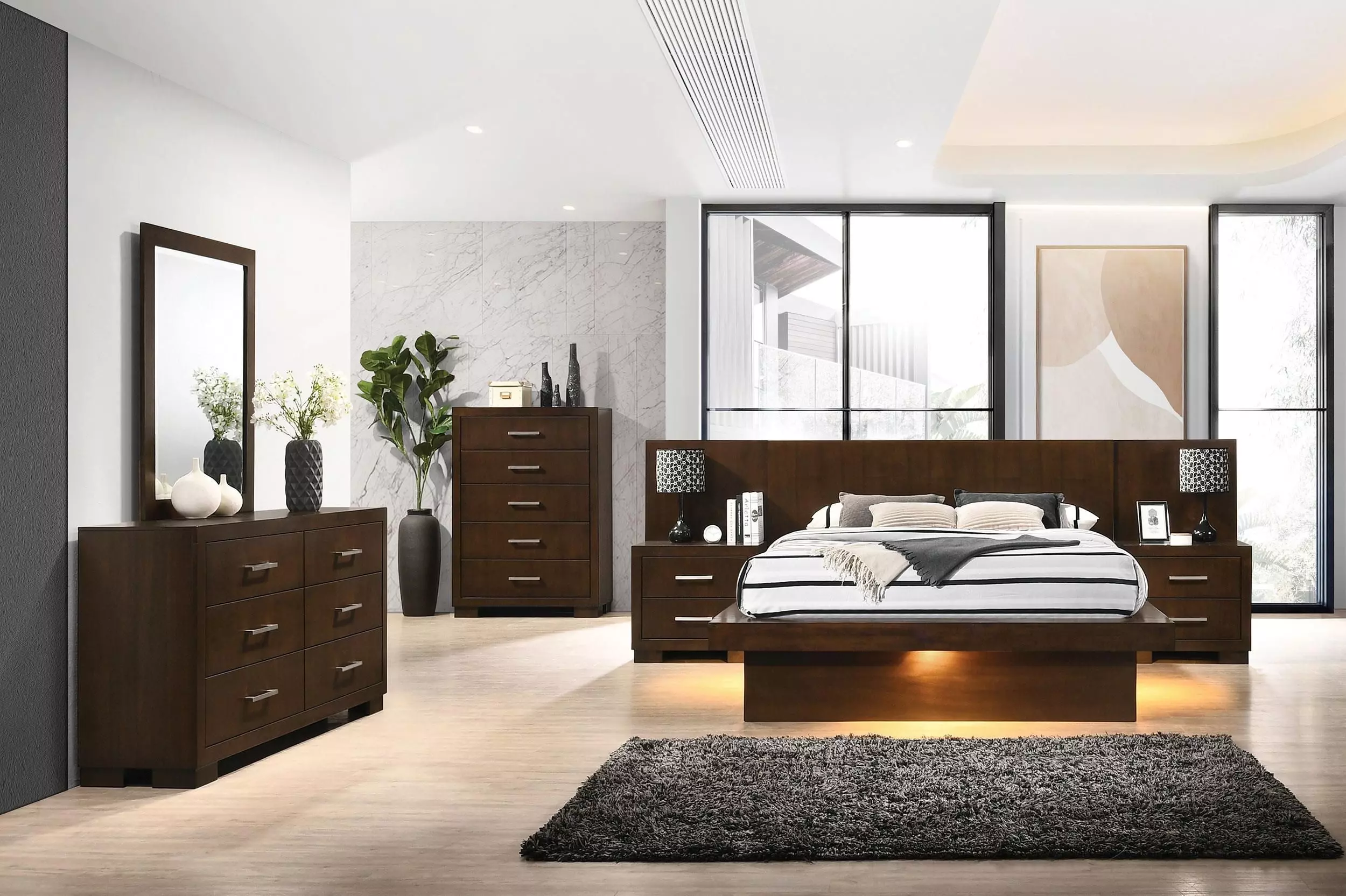 Jessica Cappuccino Queen Platform Bed From Home Gallery Stores