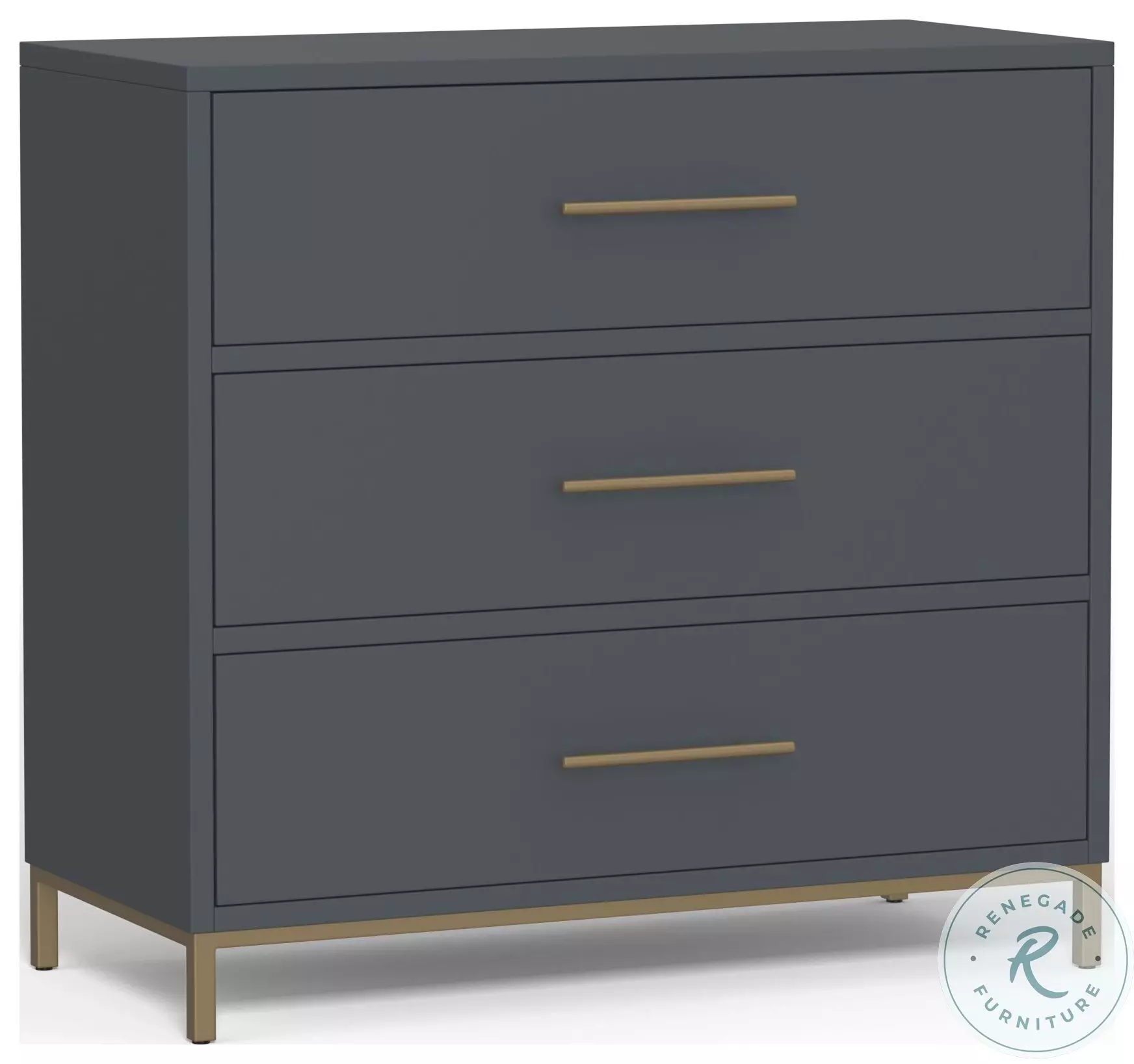 Madelyn Three Drawer Small Chest in Slate Gray - Alpine Furniture 2010G-04 Madelyn Three Drawer Small Chest in Slate Gray - Alpine Furniture 2010G-04