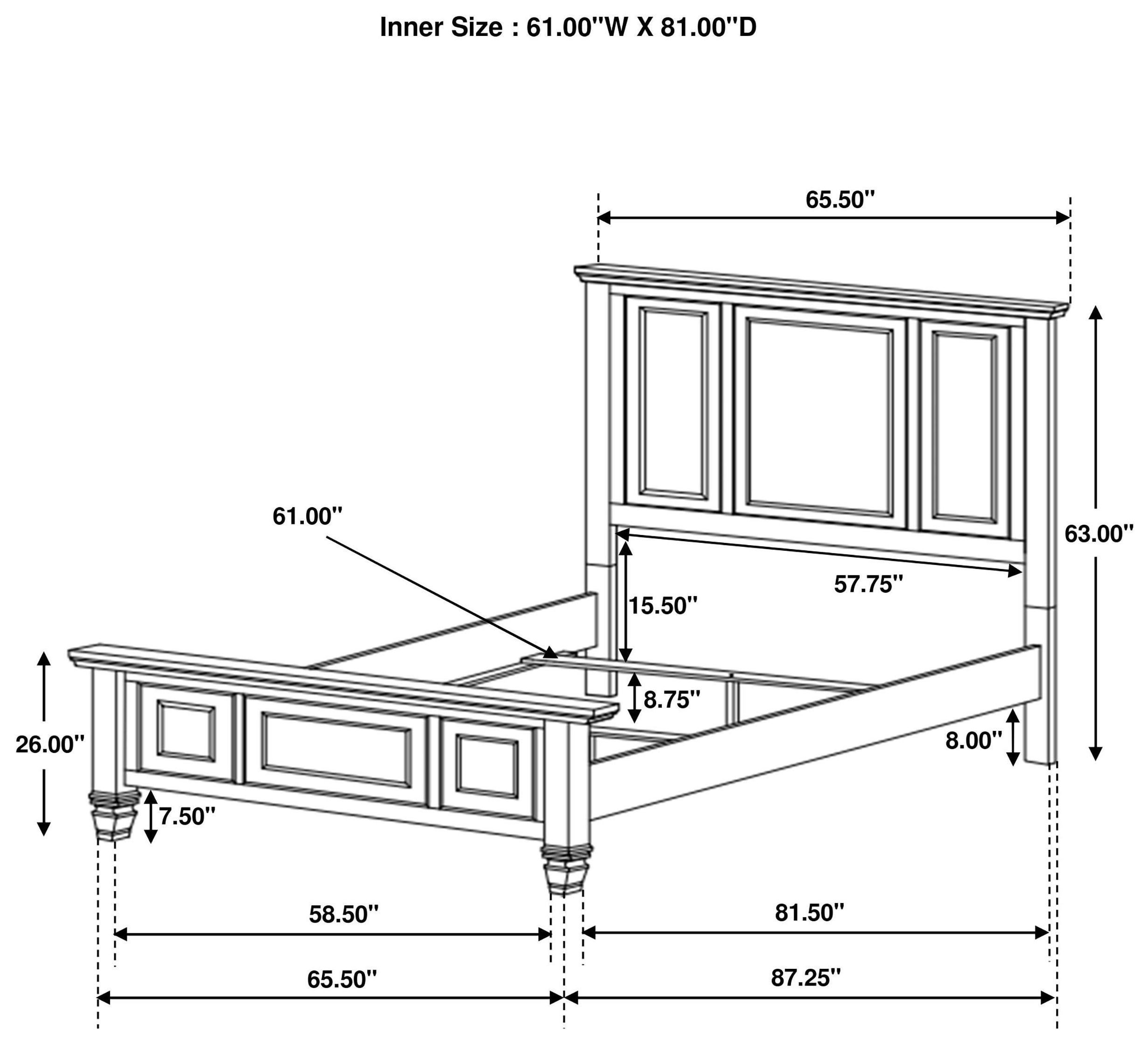 Sandy White Queen Panel Bed