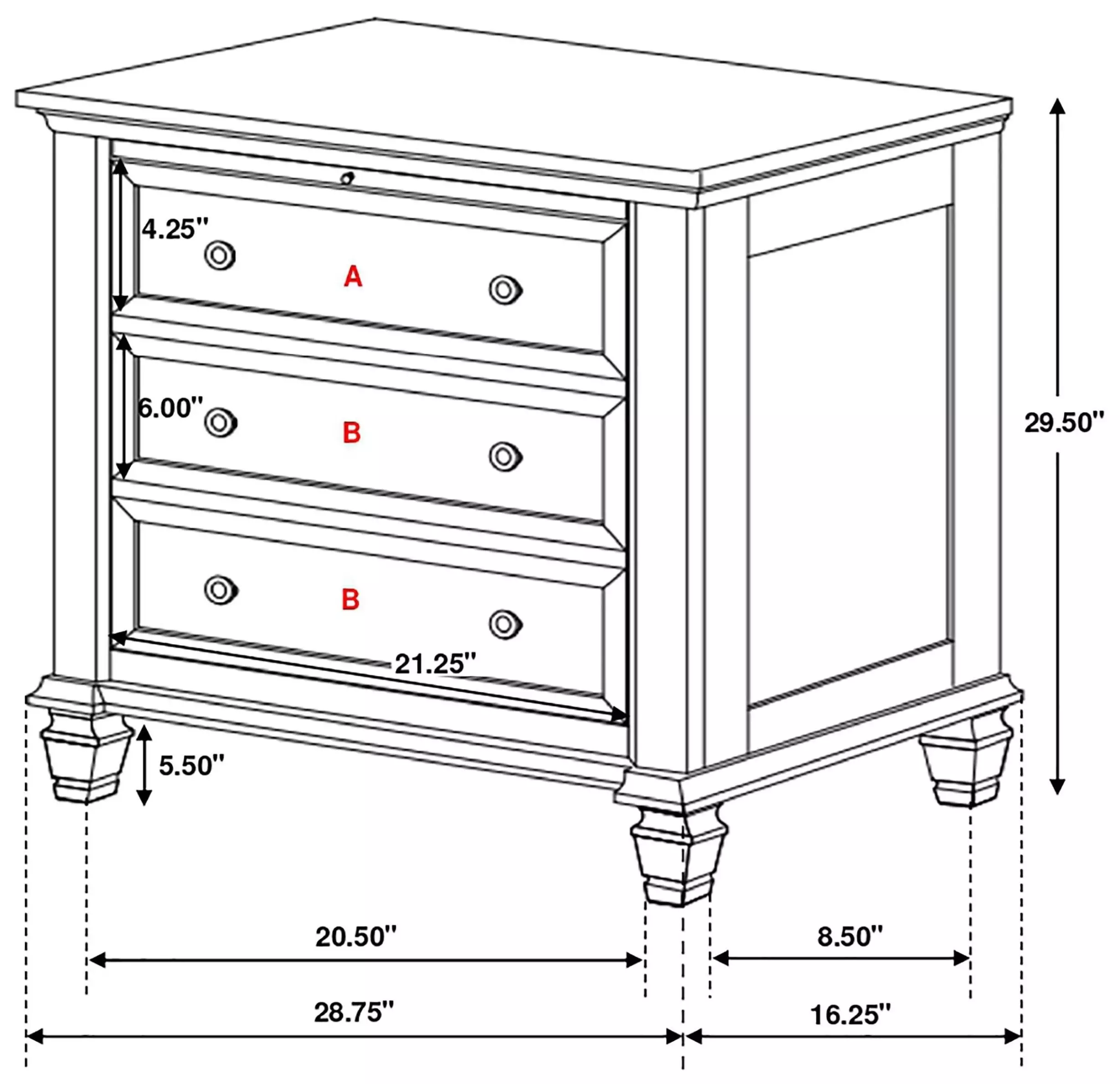 Sandy White Nightstand