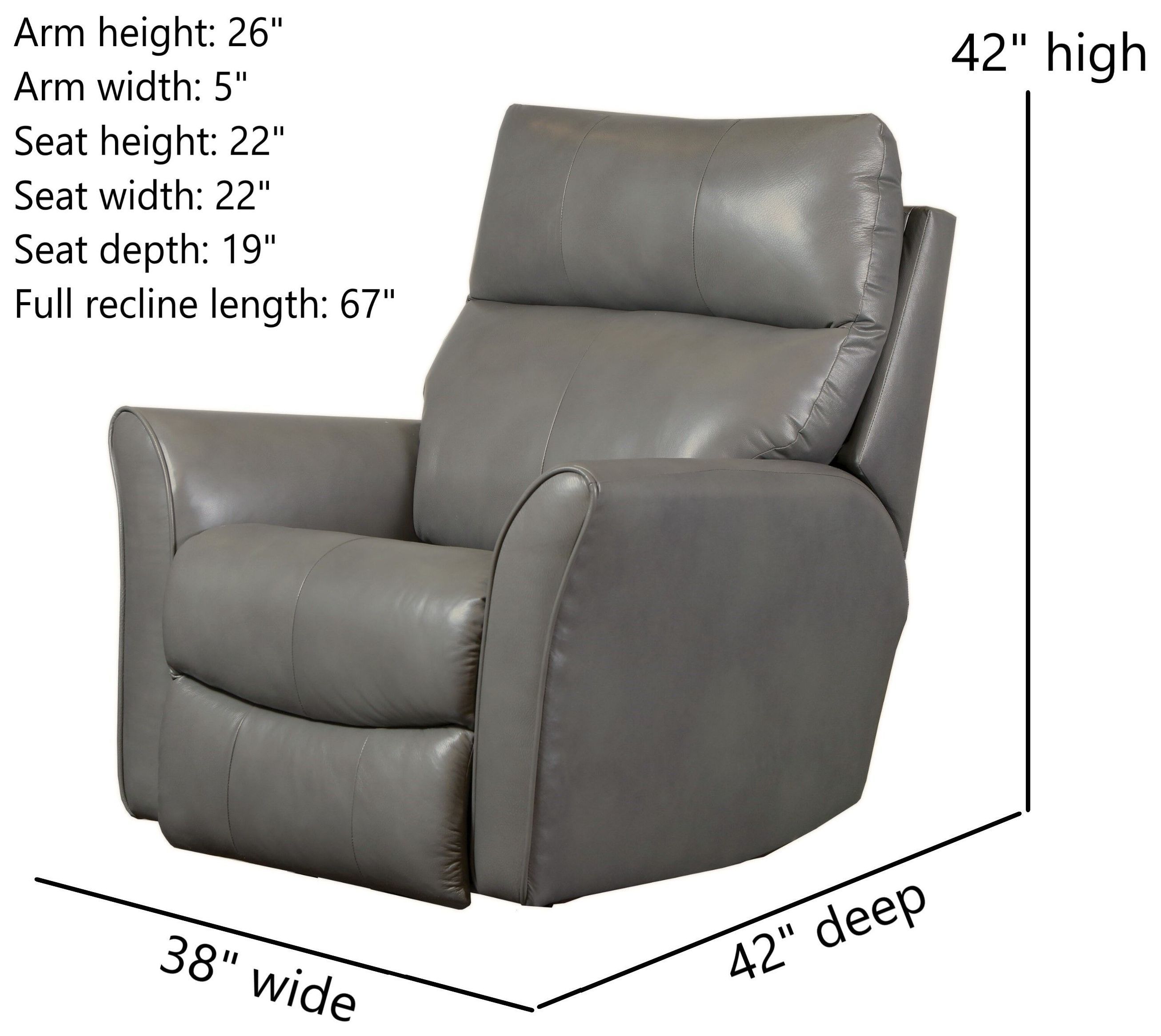 Stardust Valentino Granite Leather Wall Hugger Recliner