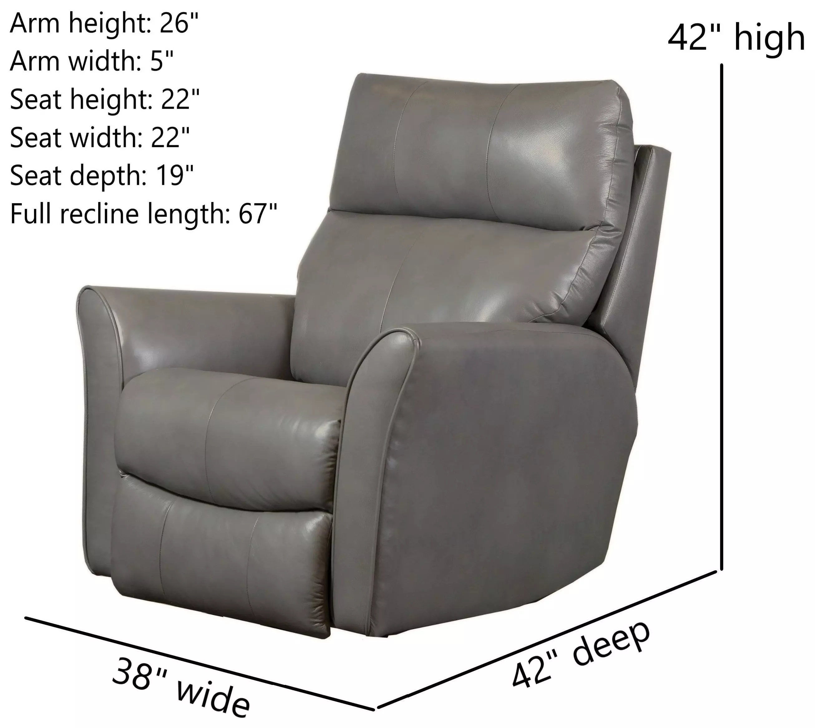 Stardust Valentino Granite Leather Wall Hugger Recliner
