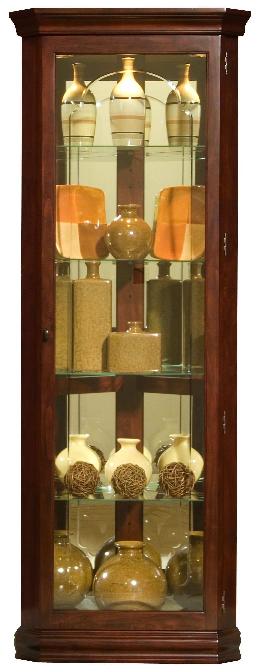 Victorian Cherry Corner Curio from Pulaski (20205) | Coleman Furniture