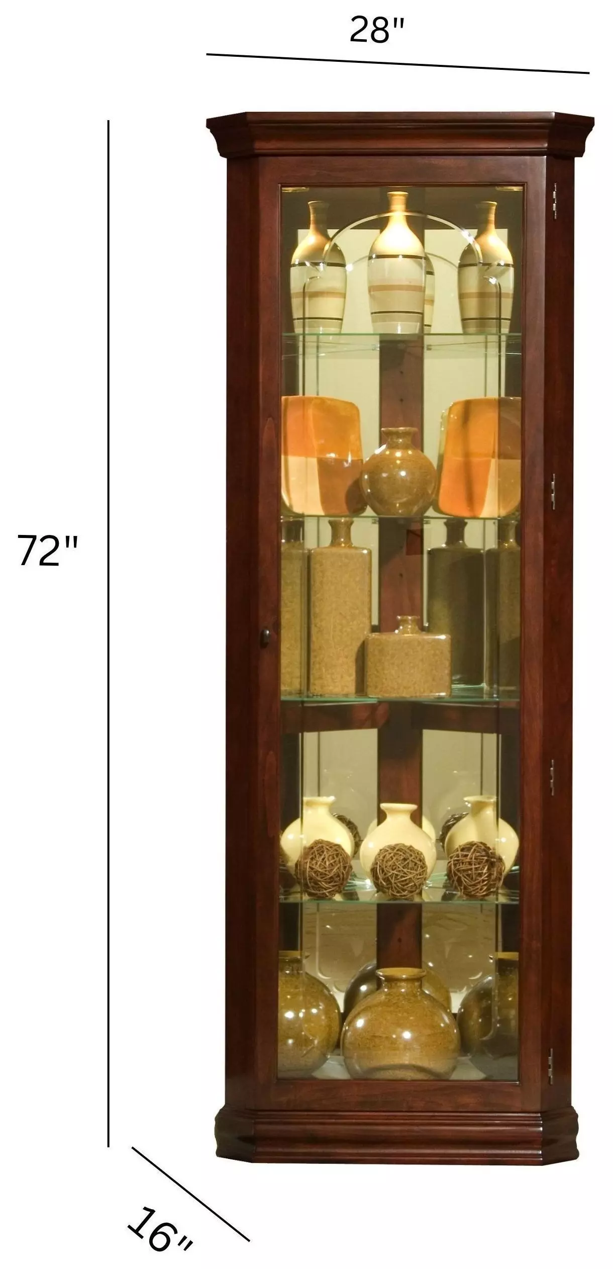 20205 Victorian Cherry Corner Curio Cabinet