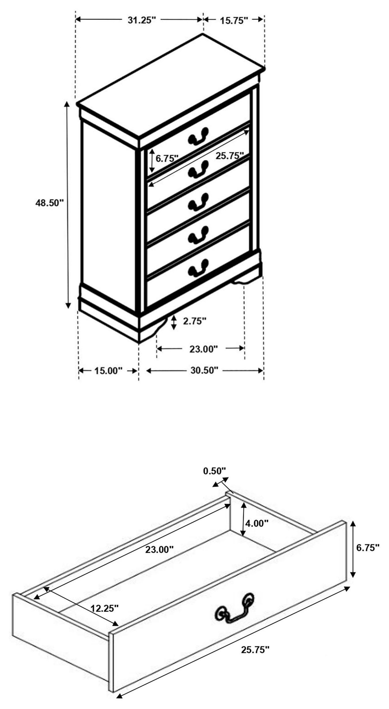 Louis Philippe Cappuccino Chest