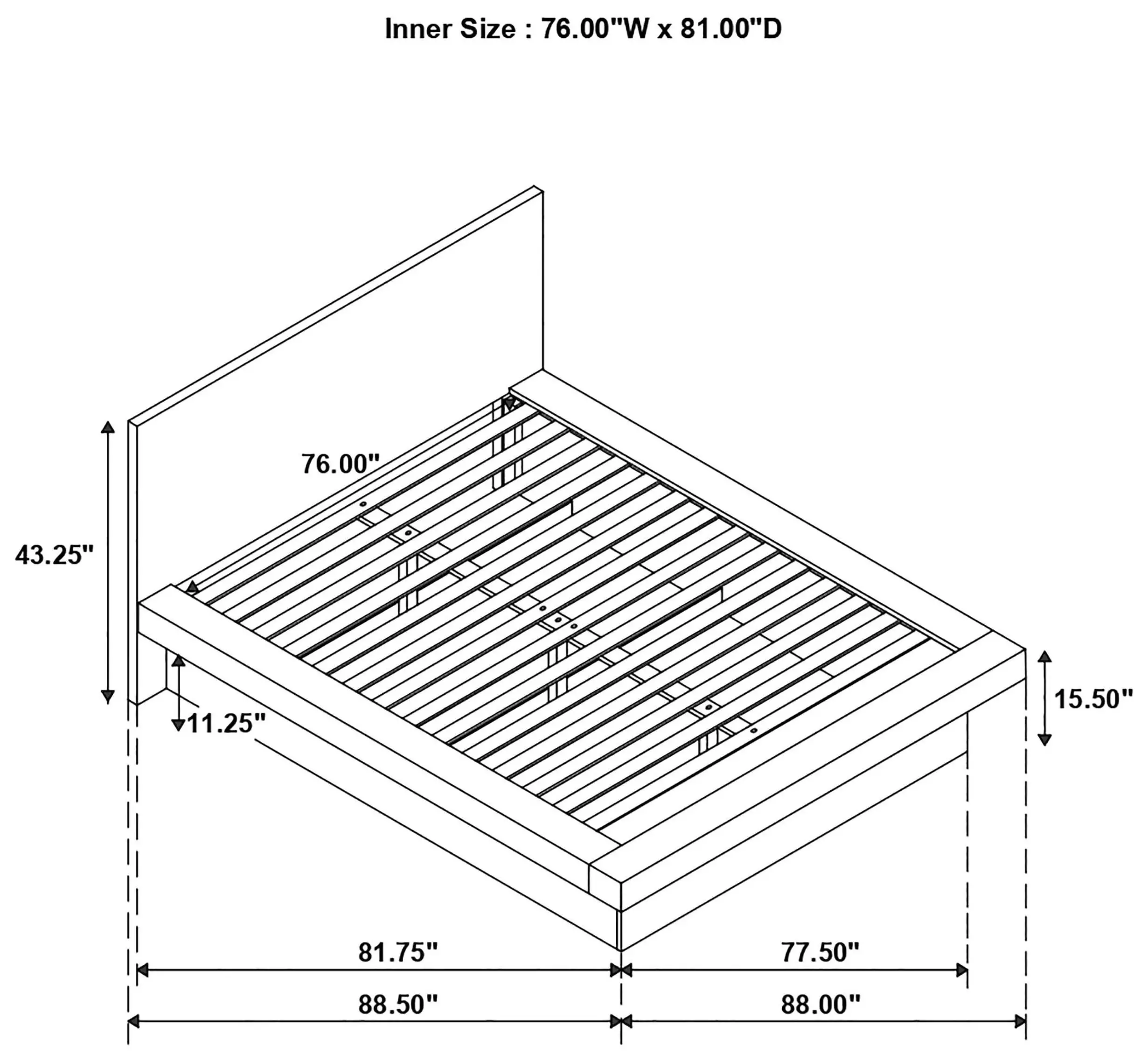 Jessica White King Platform Bed
