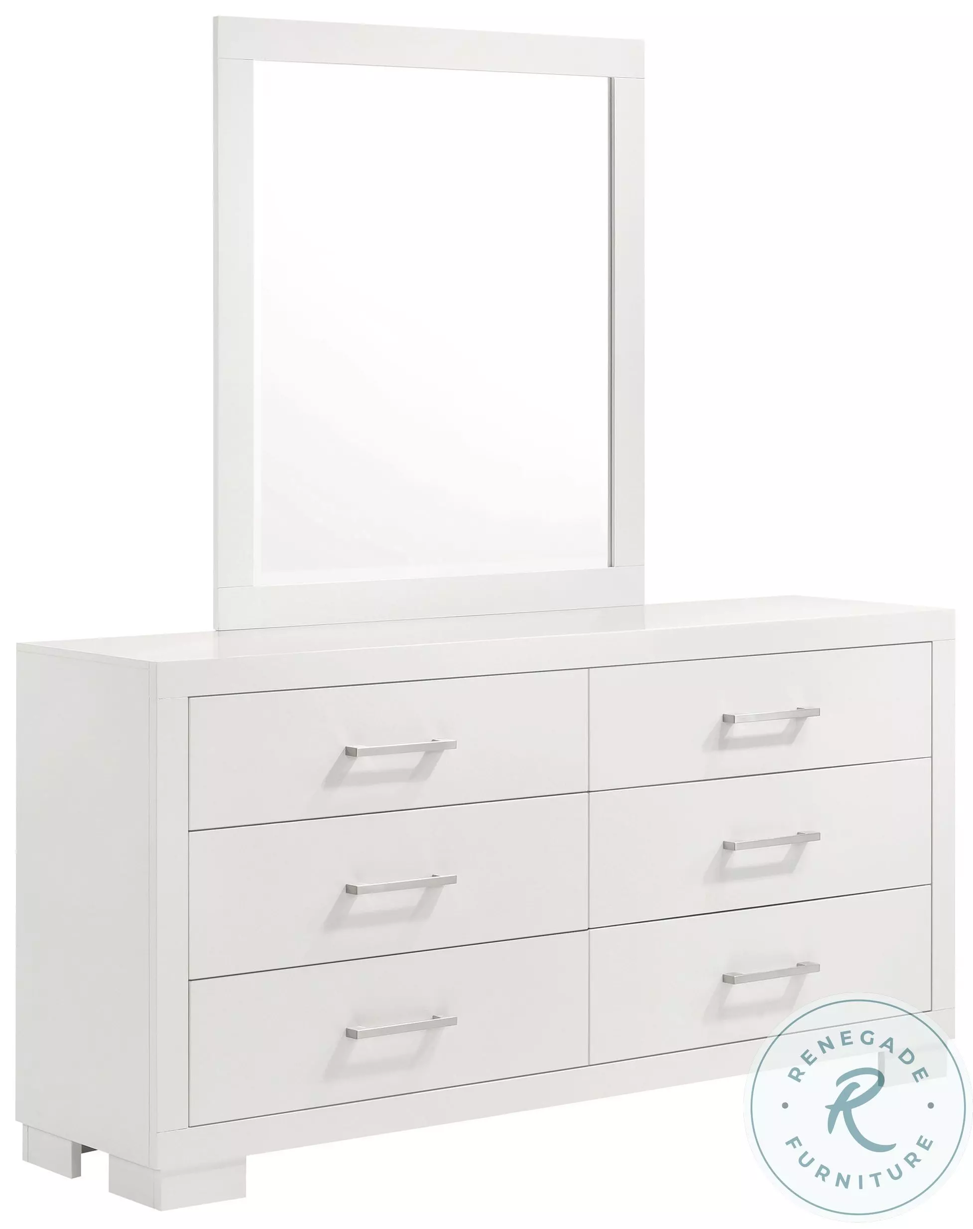 Jessica Cream White 6 Drawer Dresser with Mirror From Coaster