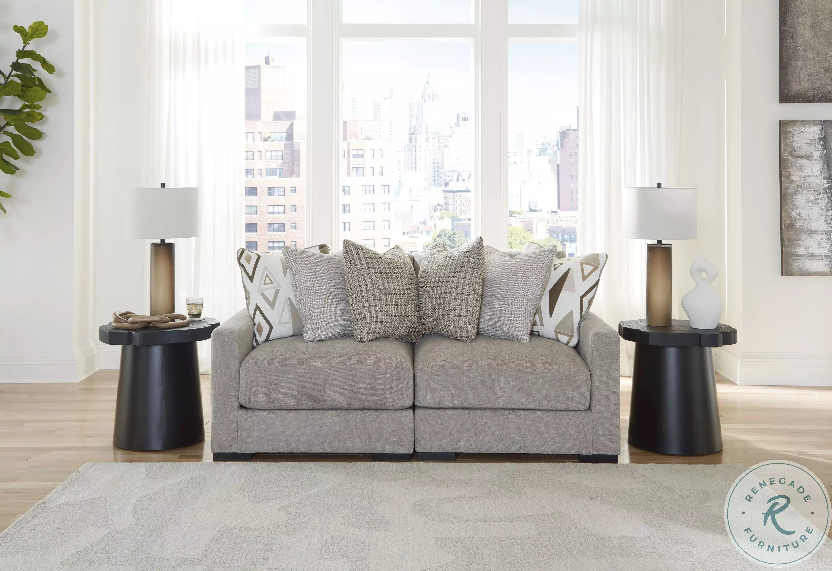 Aslan Court Pebble Modular Loveseat From Ashley Furniture