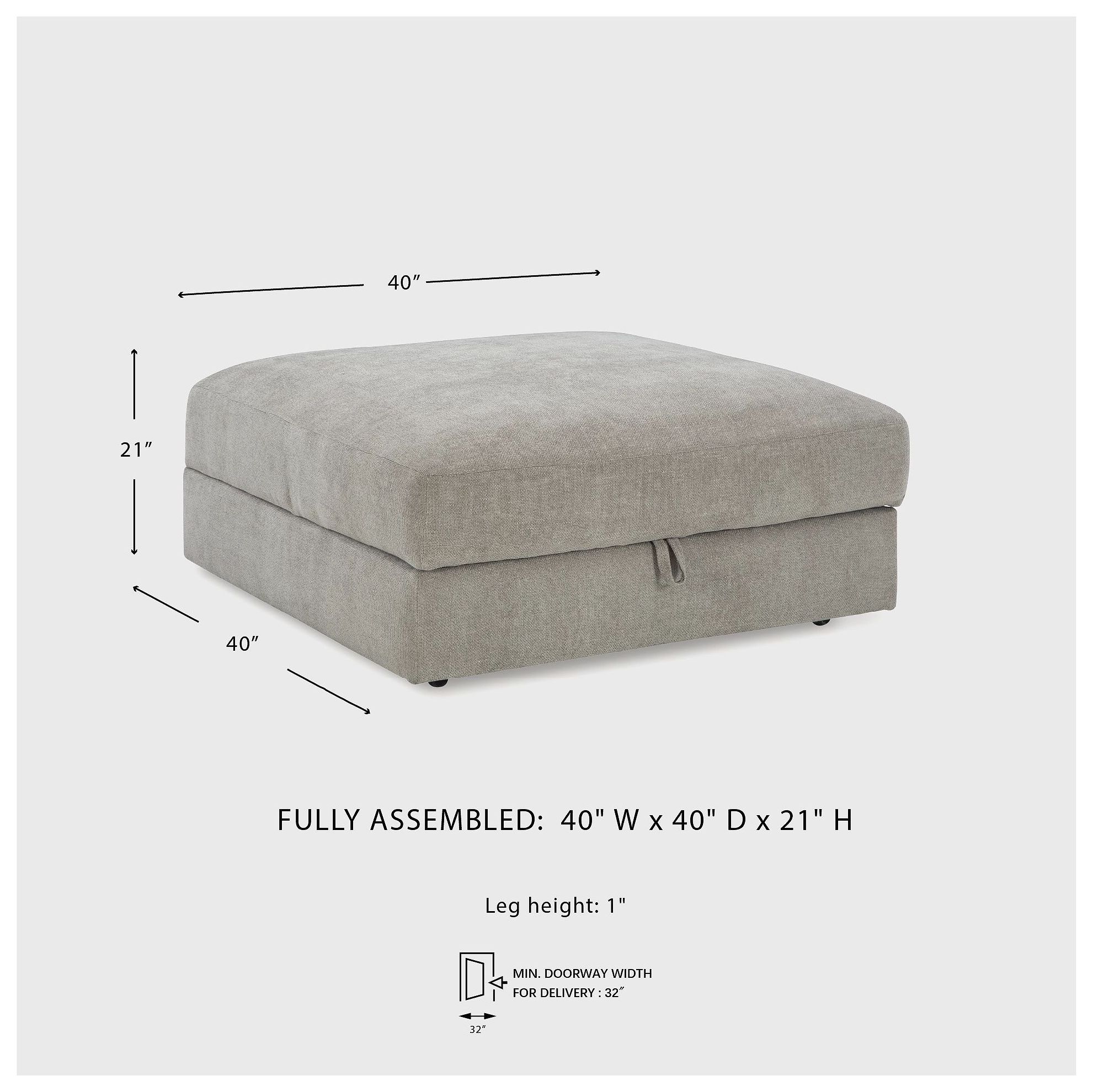 Aslan Court Pebble Ottoman With Storage