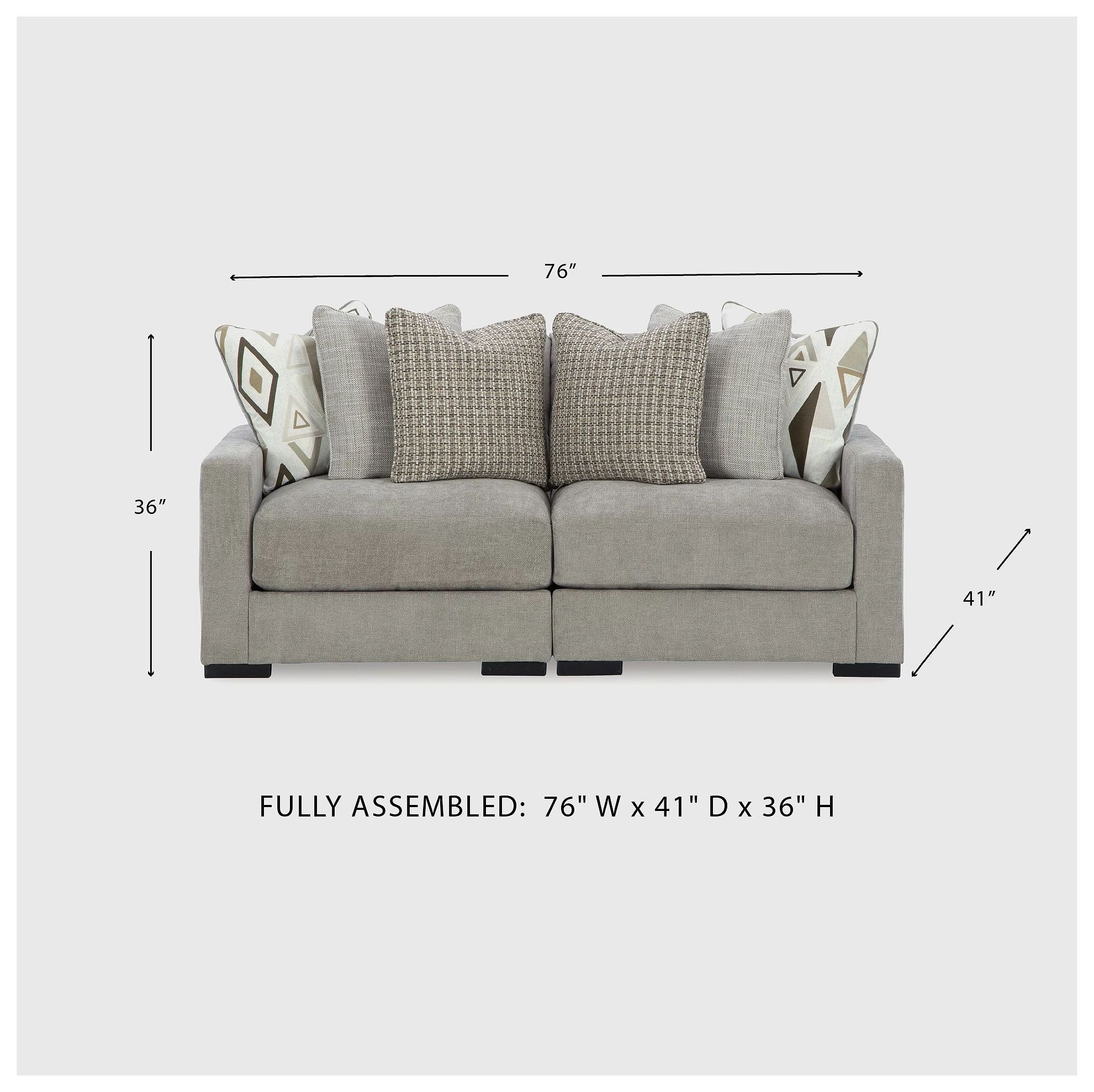 Aslan Court Pebble Modular Loveseat