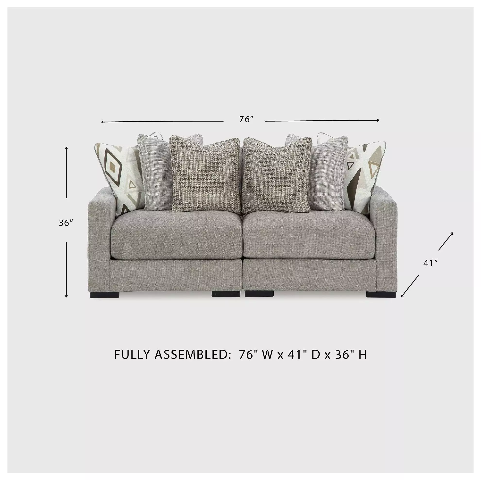 Aslan Court Pebble Modular 76" Loveseat