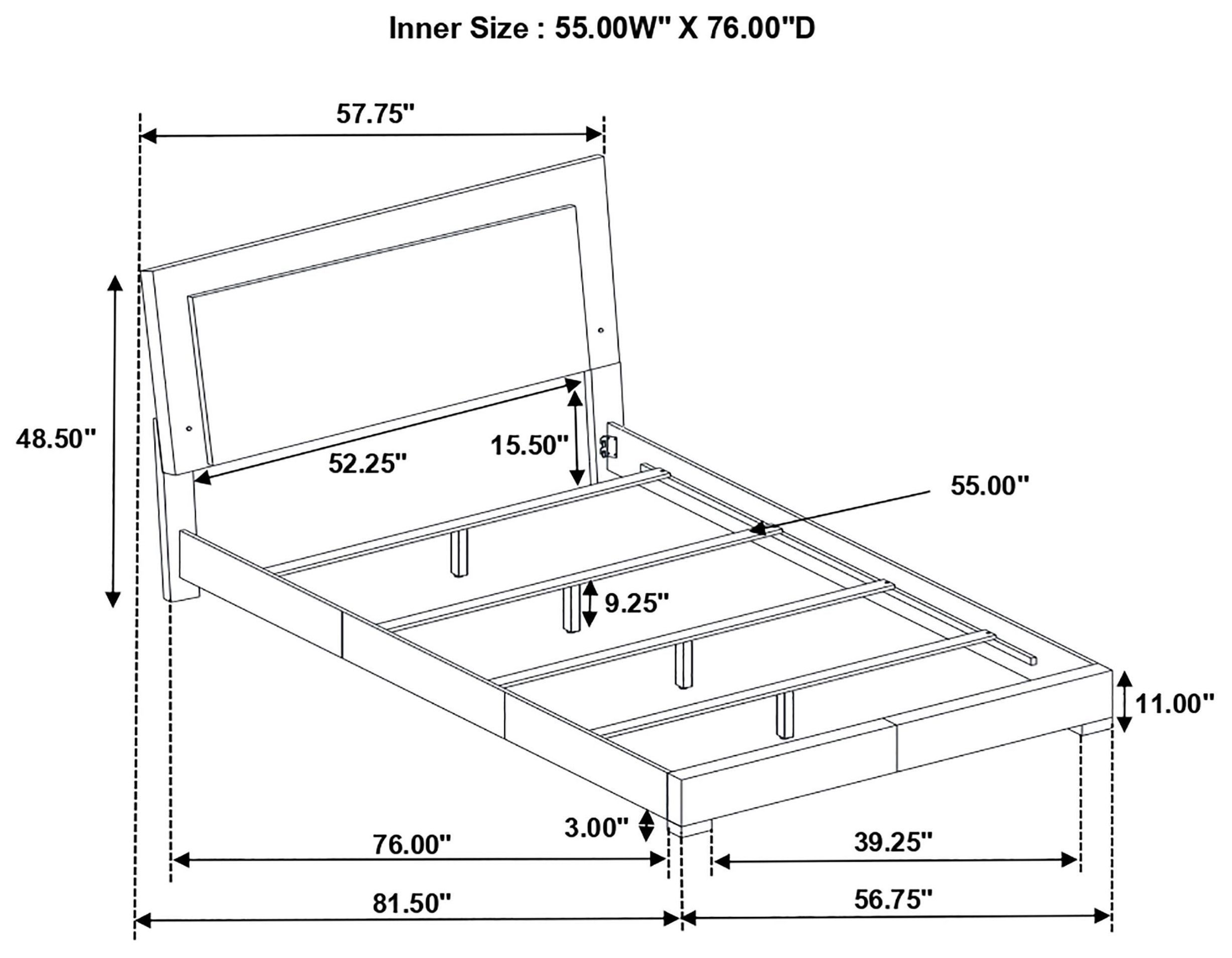 Felicity Gloss White Full Panel Bed With LED Lighting