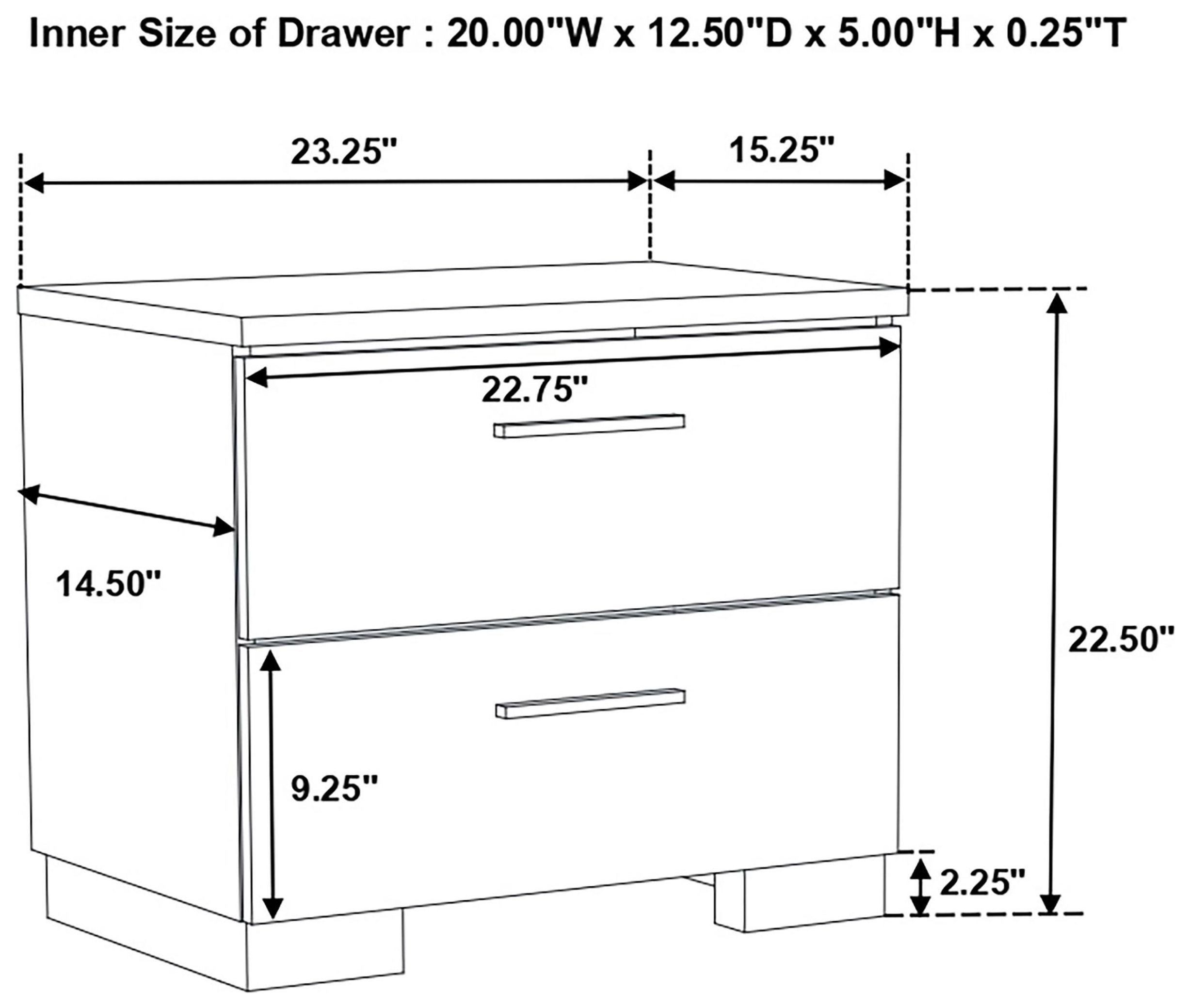Felicity Gloss White Nightstand