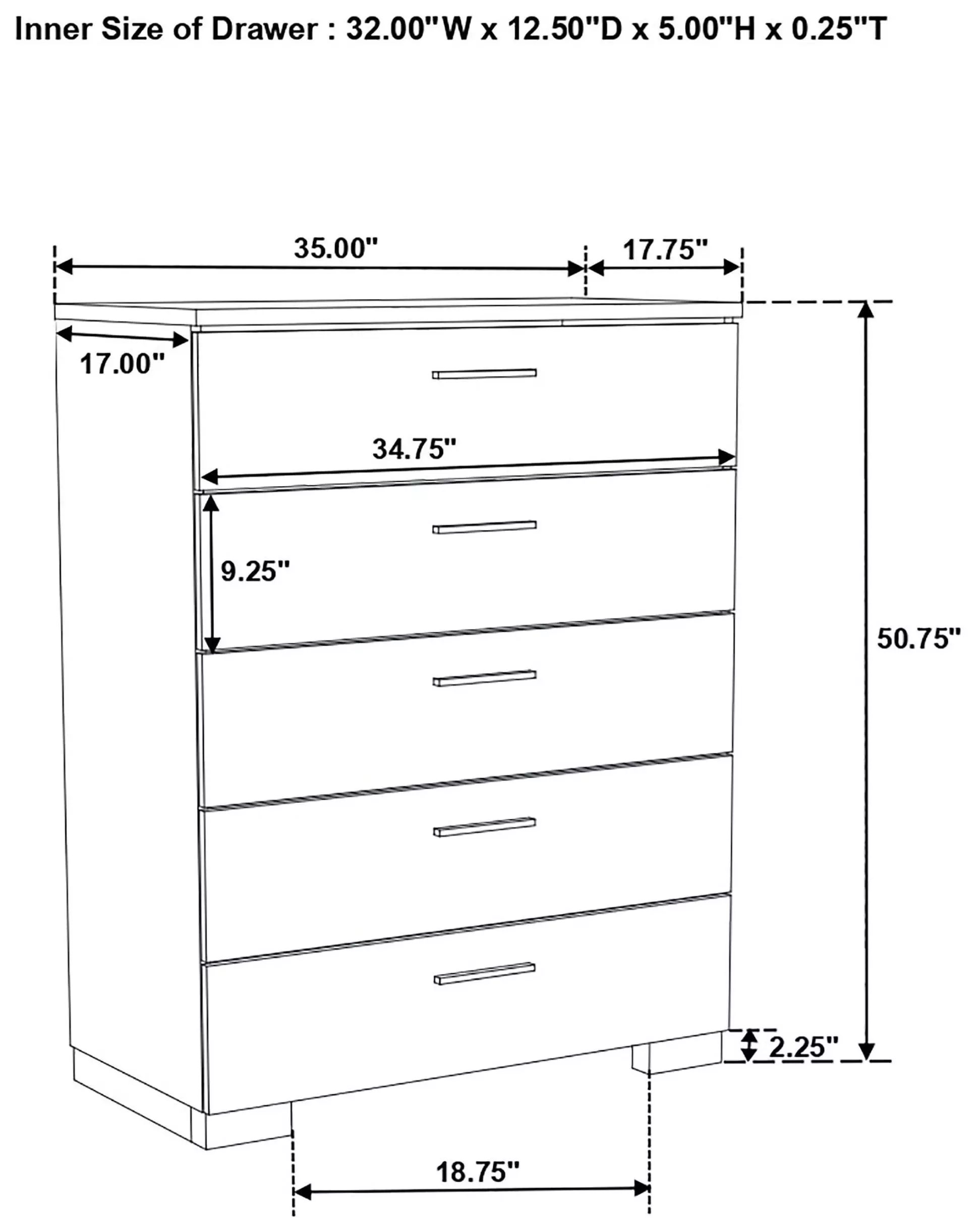 Felicity Gloss White Chest