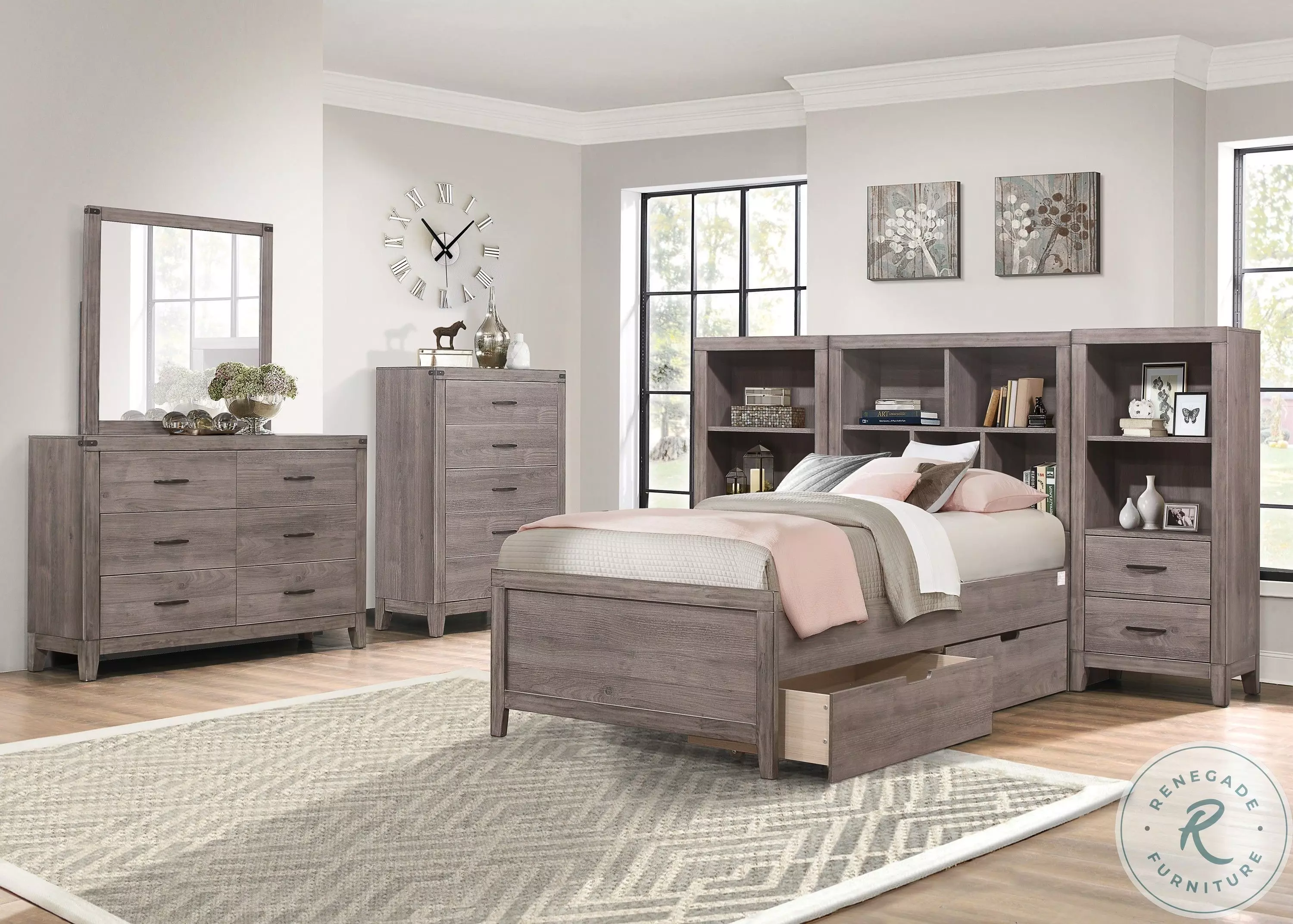 Woodrow Gray Tower Nightstand from Homelegance | Coleman