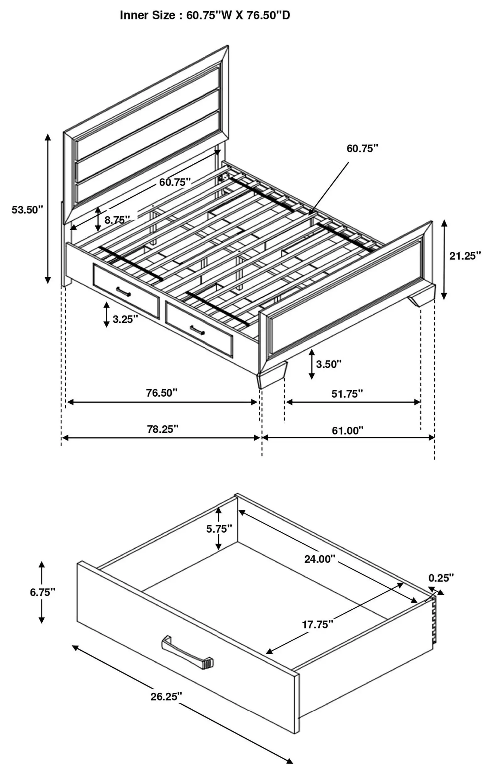 Fenbrook Dark Cocoa Queen Storage Panel Bed