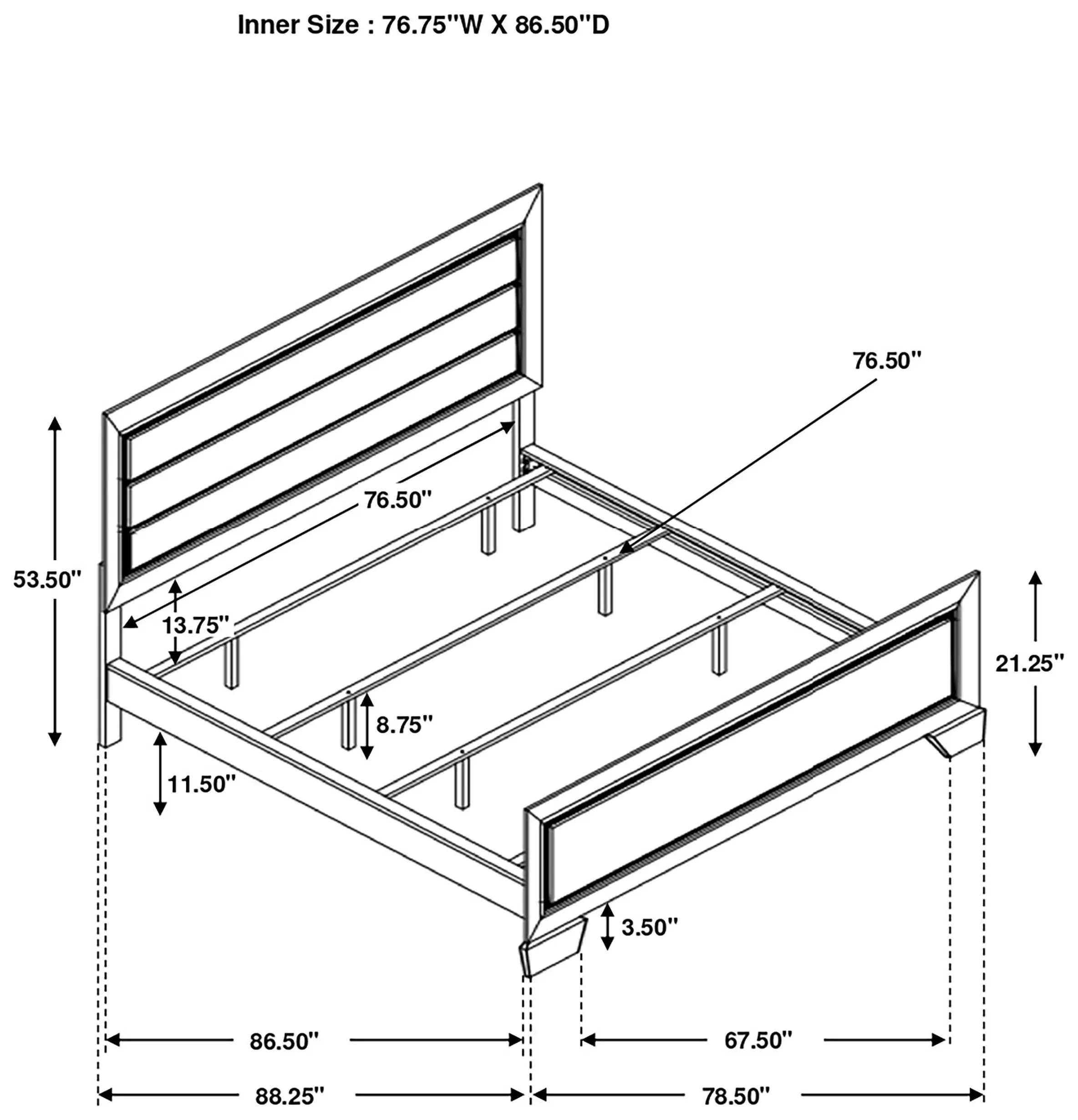 Kauffman Dark Cocoa California King Panel Bed