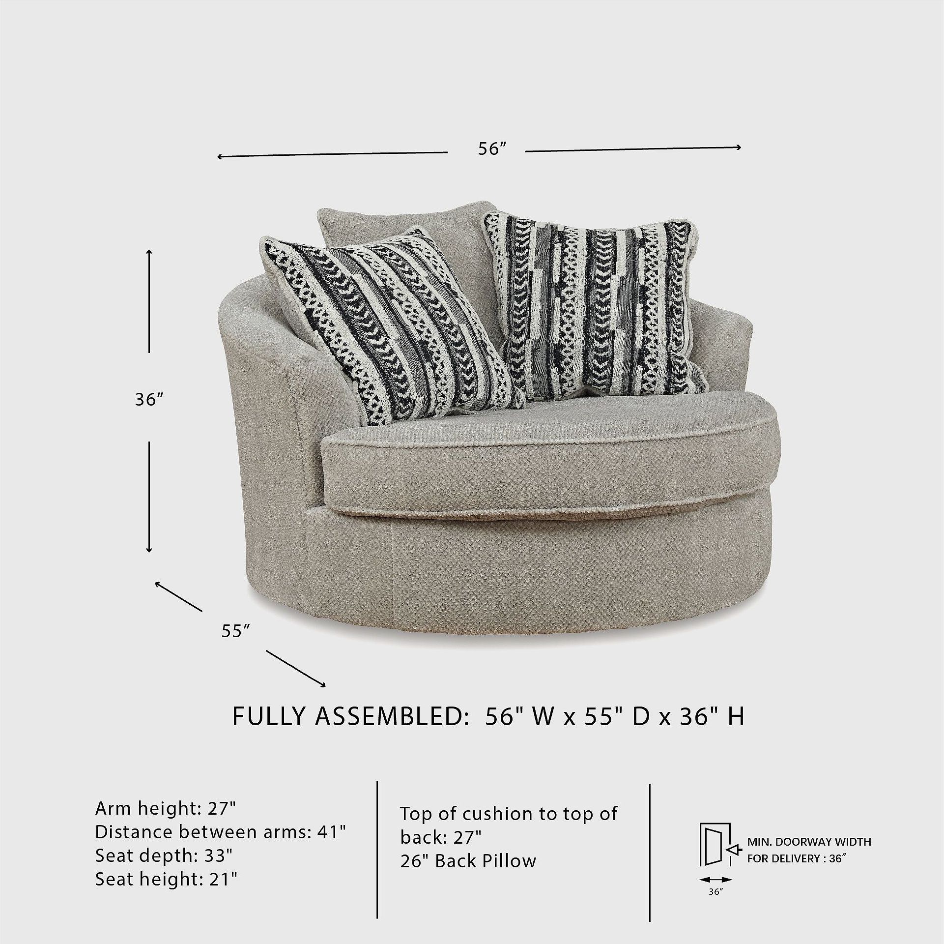 Calnita Sisal Oversized Swivel Accent Chair