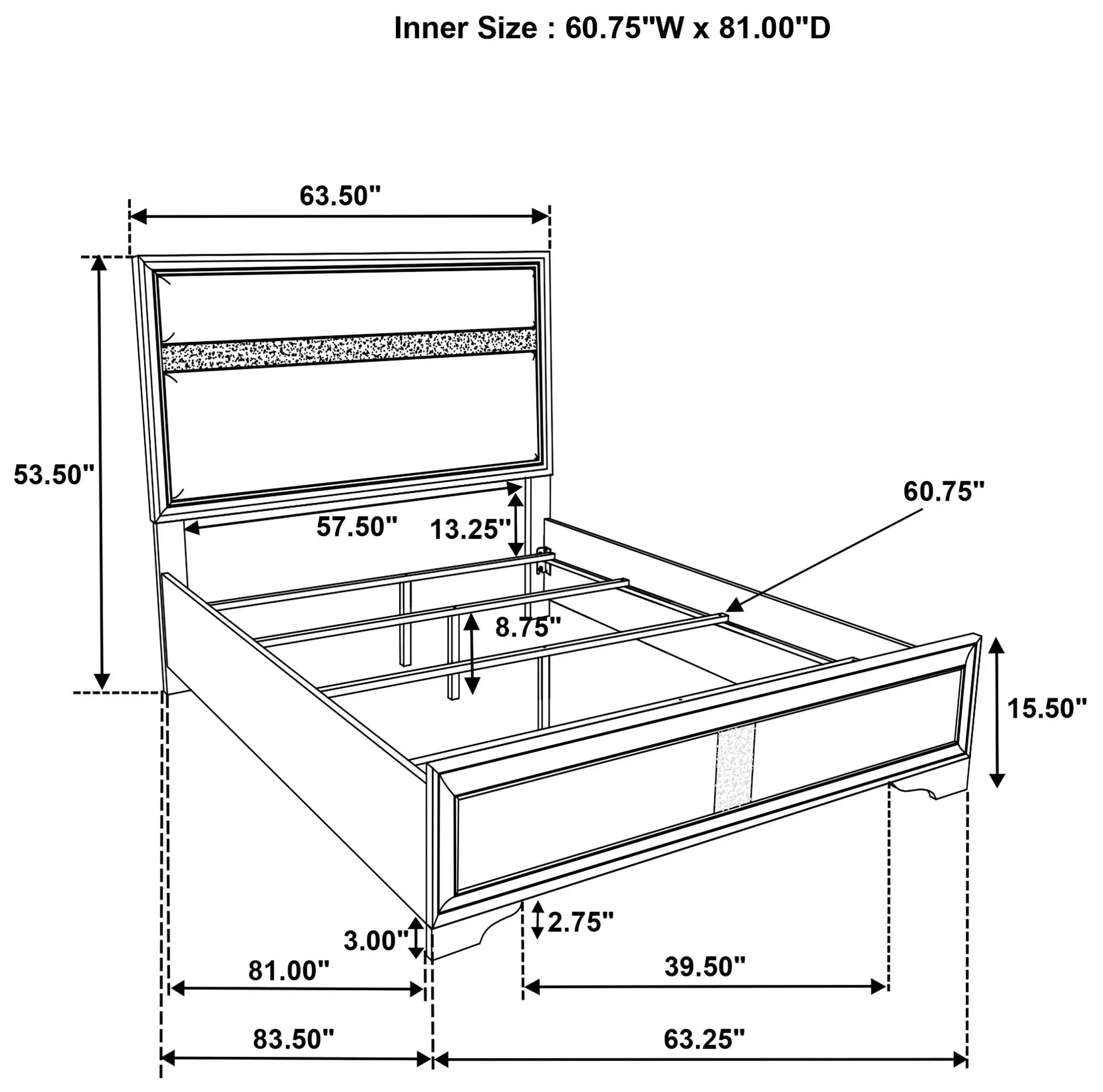 Miranda White Full Upholstered Panel Bed