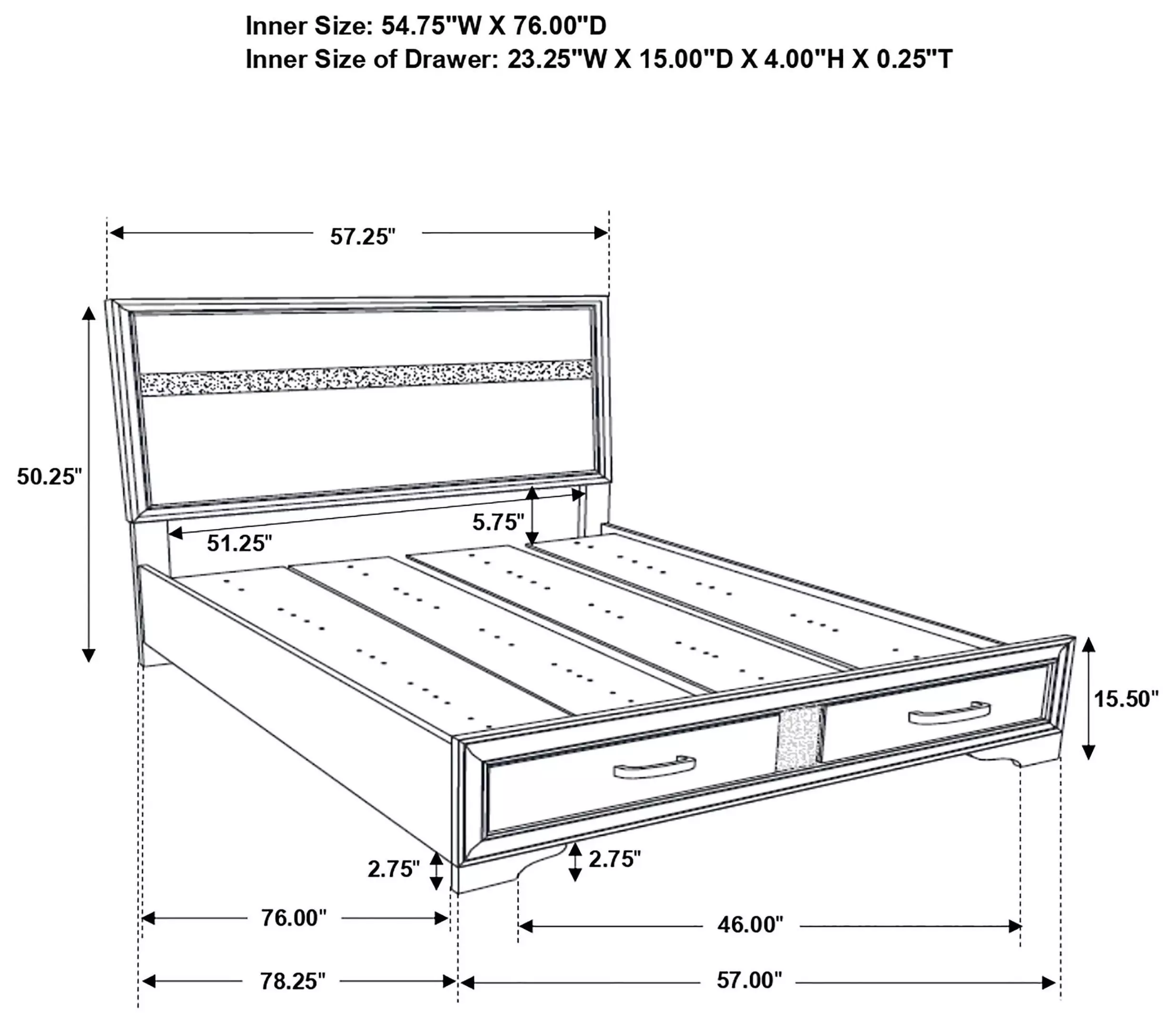 Miranda White Full Platform Storage Bed