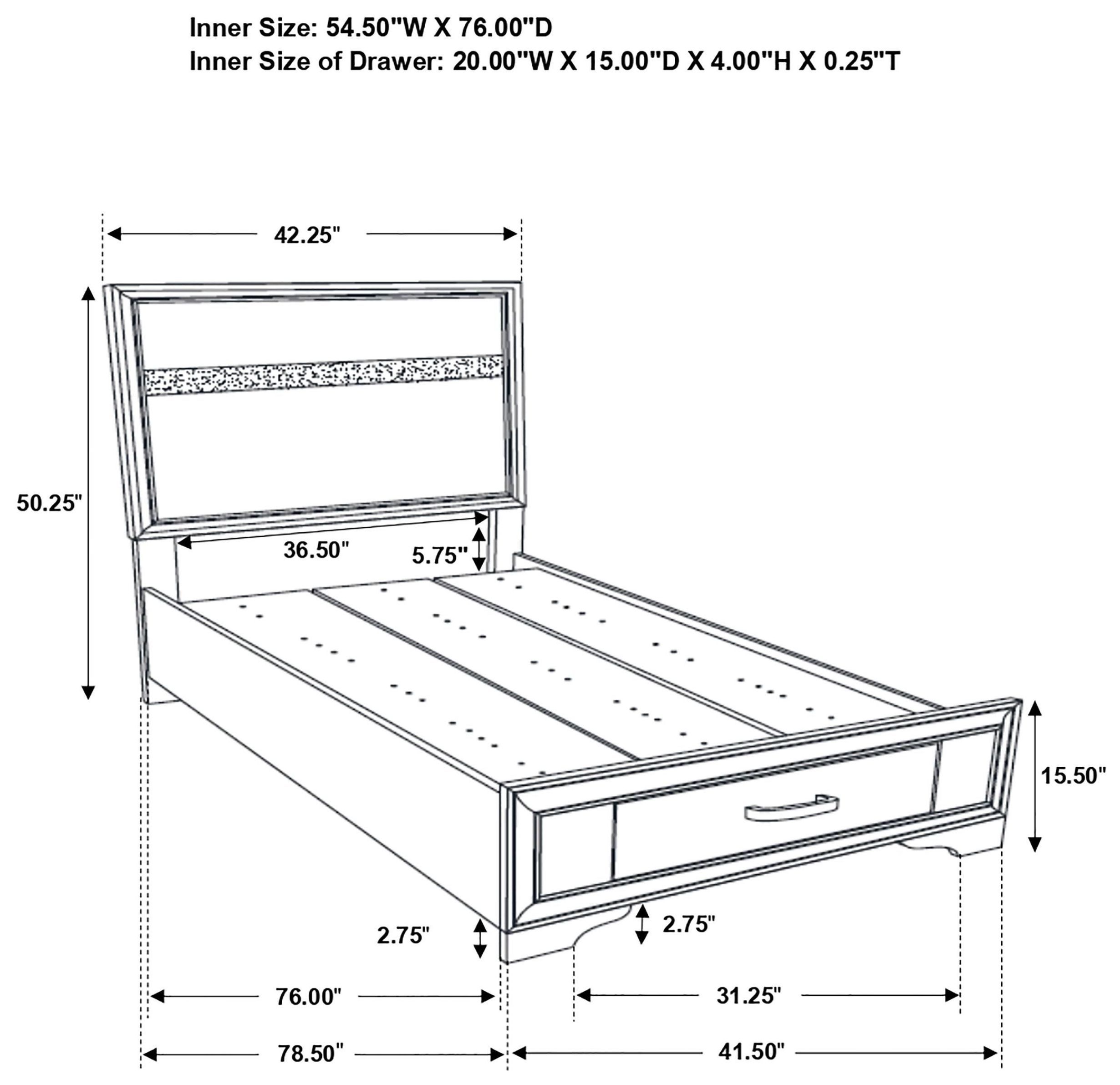 Miranda White Twin Platform Storage Bed