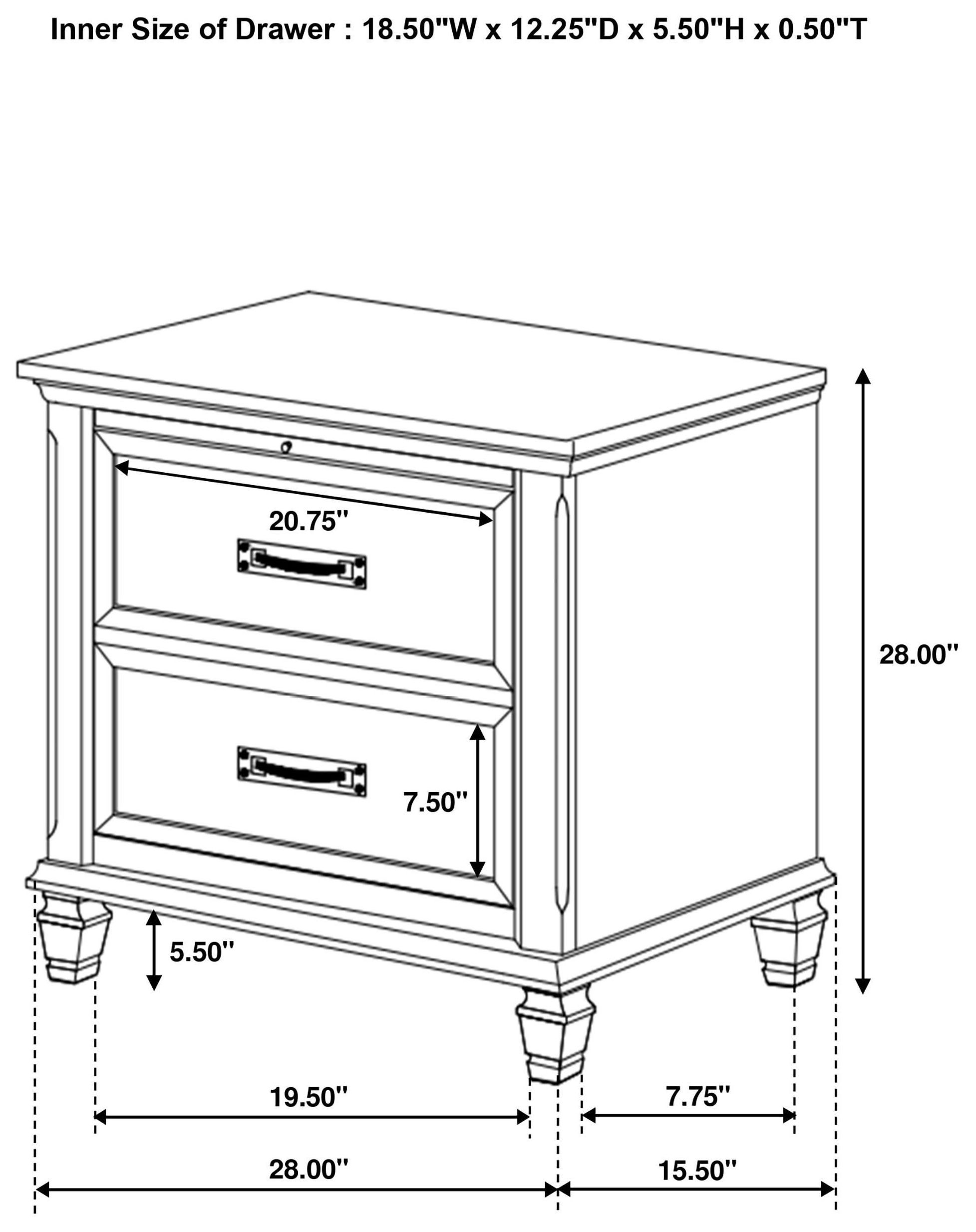 Franco Antique White Nightstand