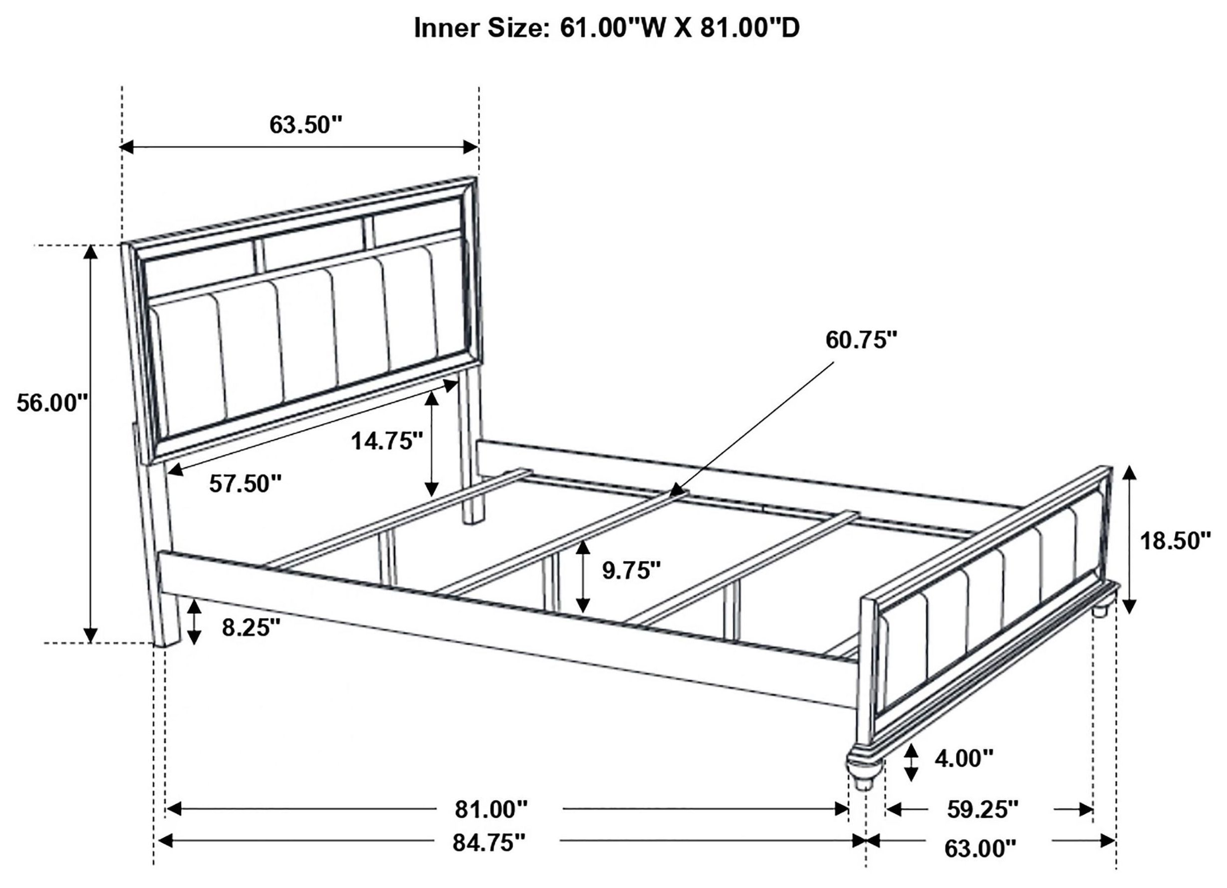 Barzini White Queen Panel Bed