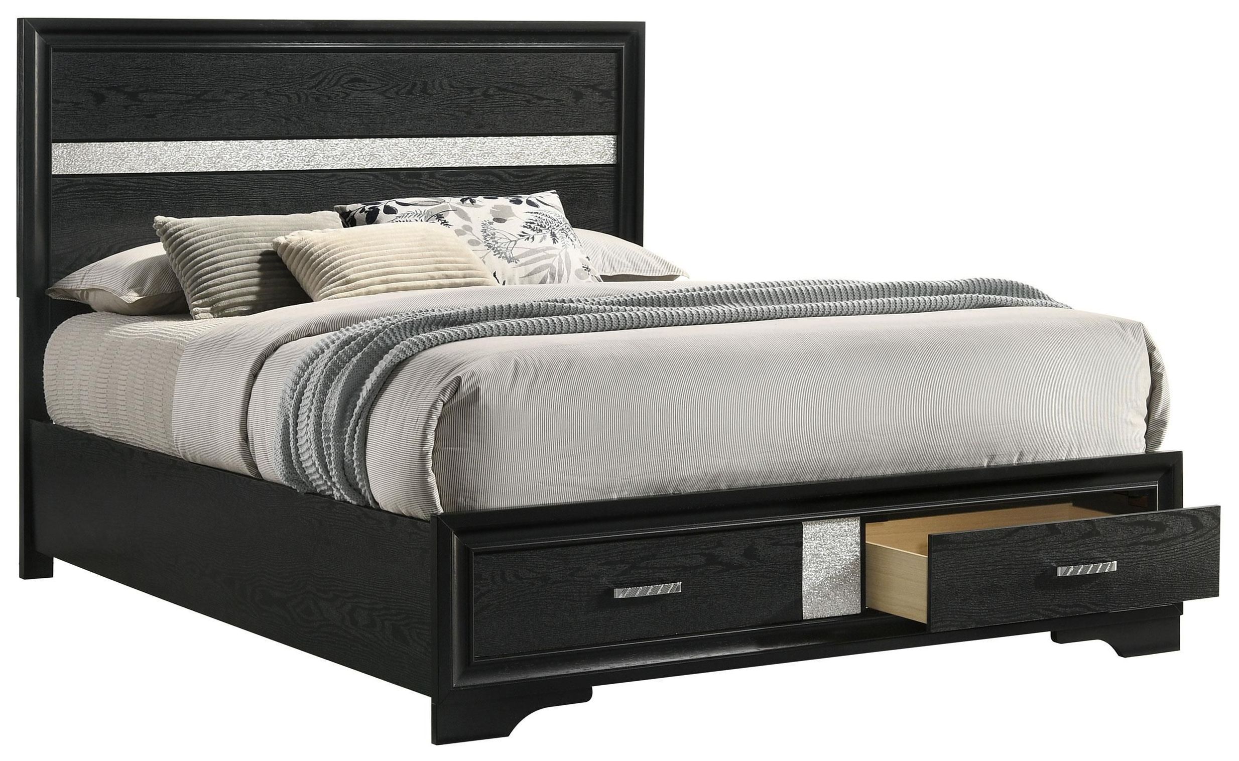 Miranda Black Queen Panel Storage Bed from Coaster | Coleman Furniture
