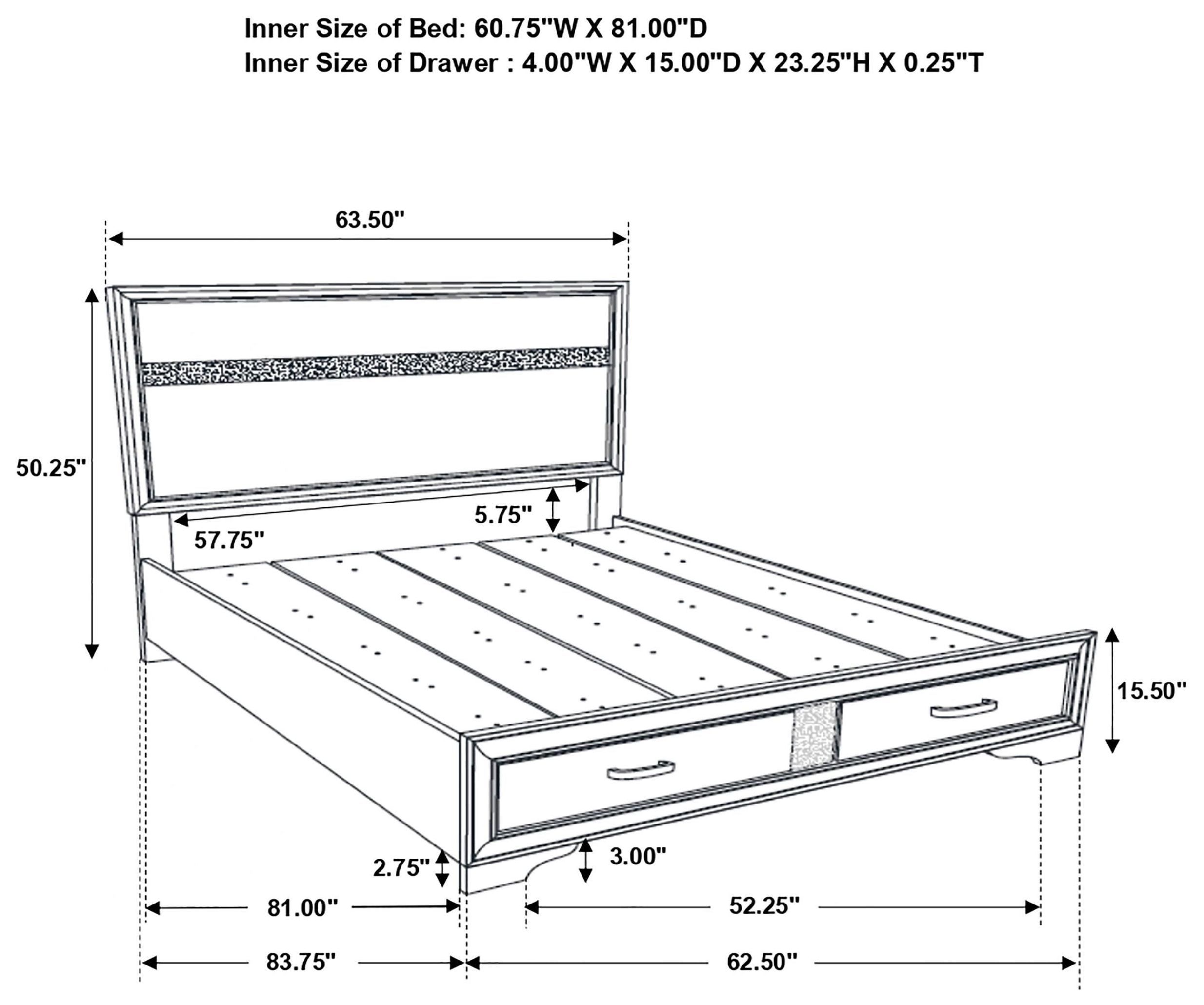 Miranda Black Queen Platform Storage Bed