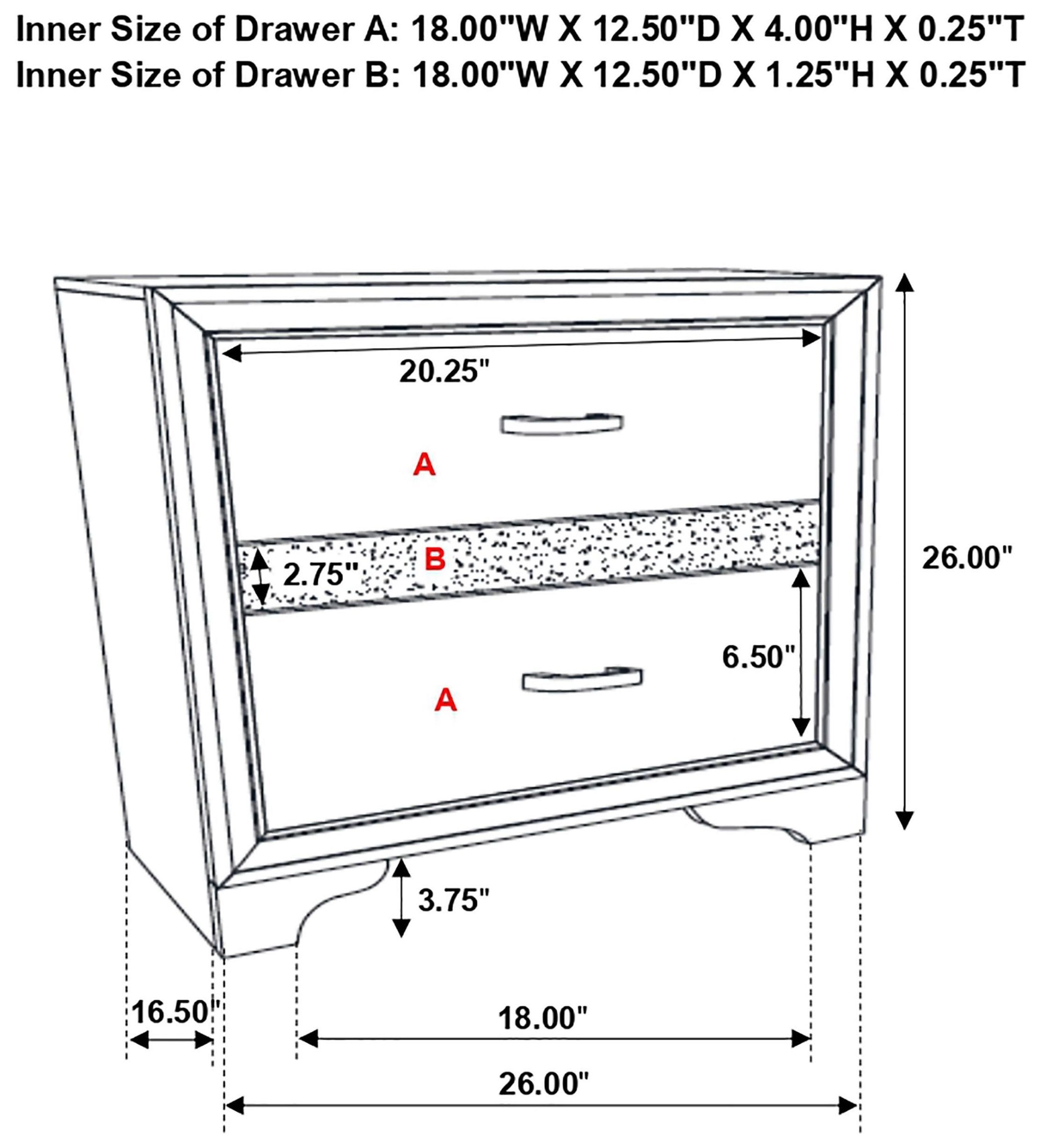 Miranda Black Nightstand