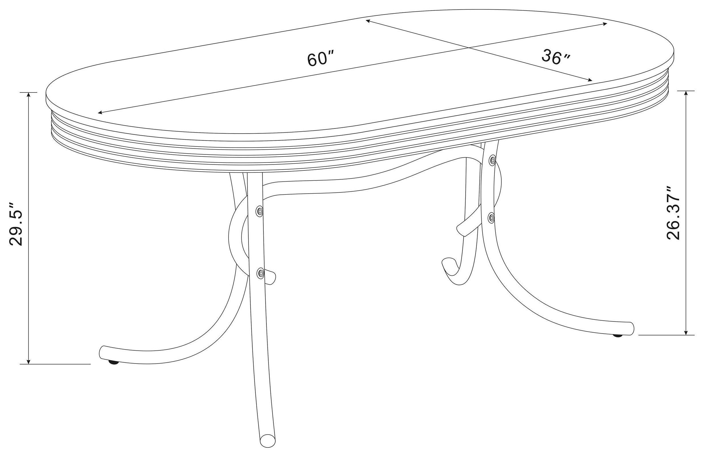 Retro White Oval Dining Table
