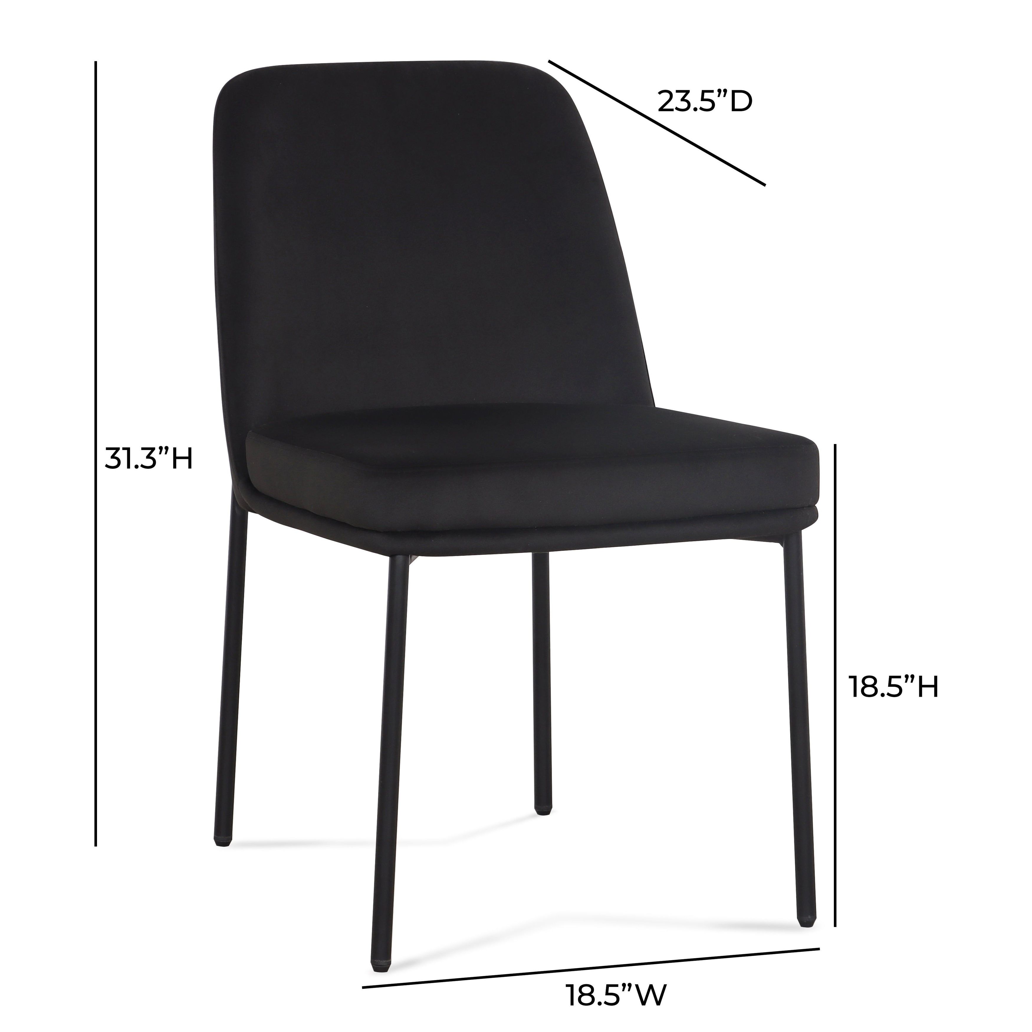 Sydney Black Performance Fabric Upholstered Dining Chair Set of 2