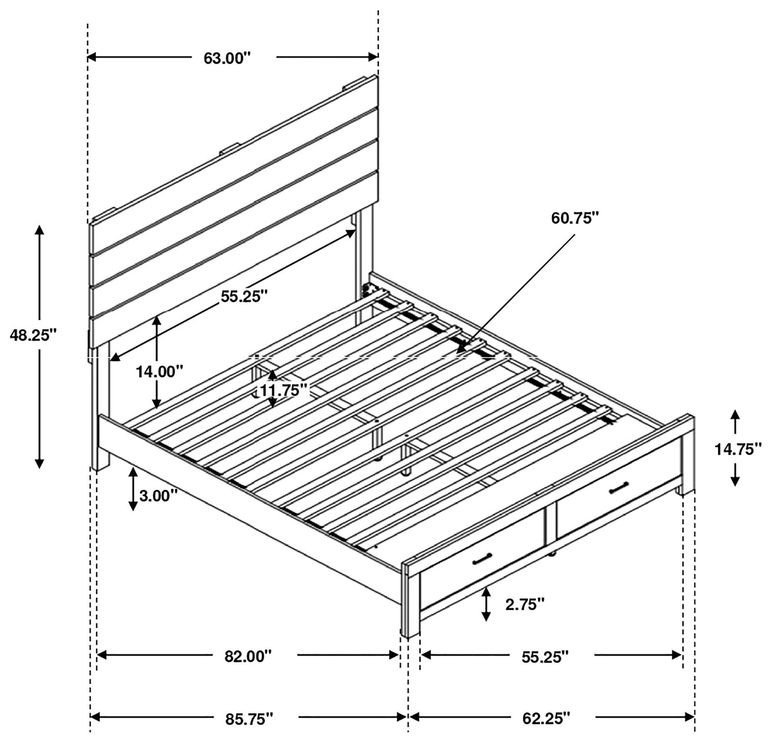 Brantford Barrel Oak Queen Platform Storage Bed