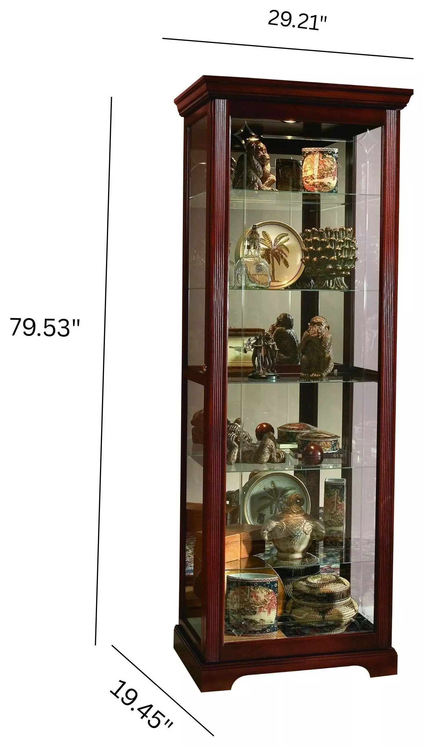 Victorian Cherry Two Way Sliding Door Curio