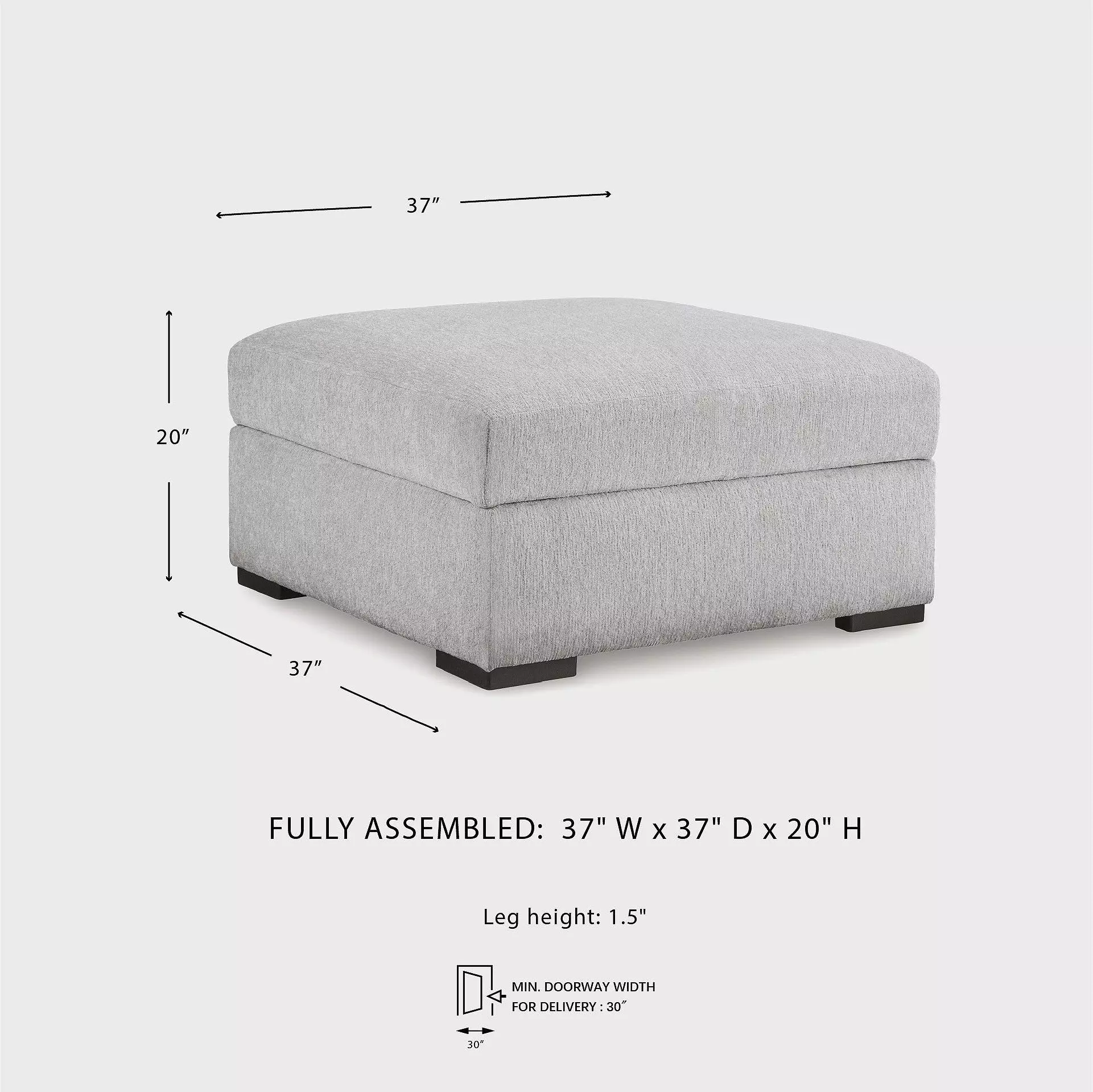 Gabyleigh Nickel Performance Fabric Storage Ottoman
