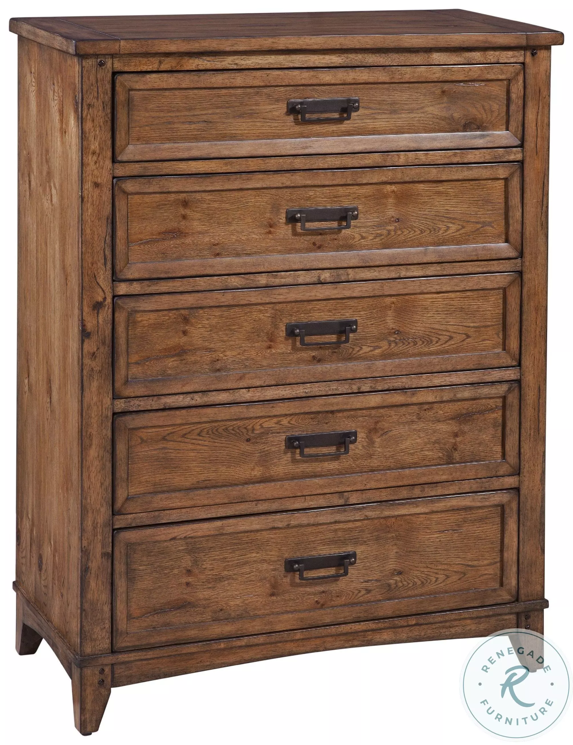 チェスト・タンス American Oak Space Saver Chest Oakdale Honey Oak 5 Drawer Chest From American Woodcrafters