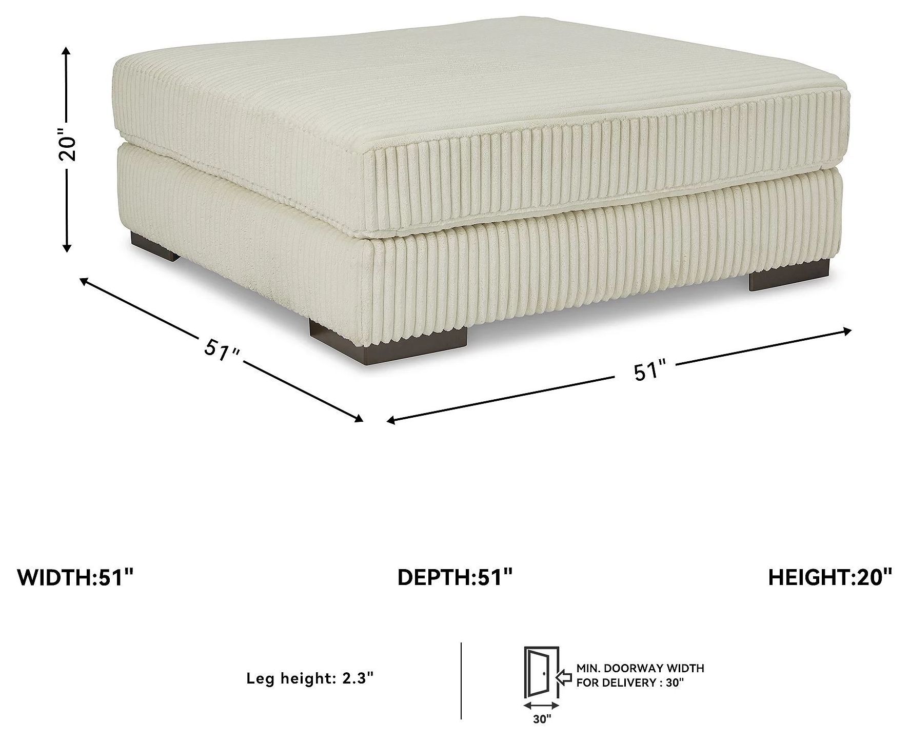 Lindyn Ivory Oversized Accent Ottoman