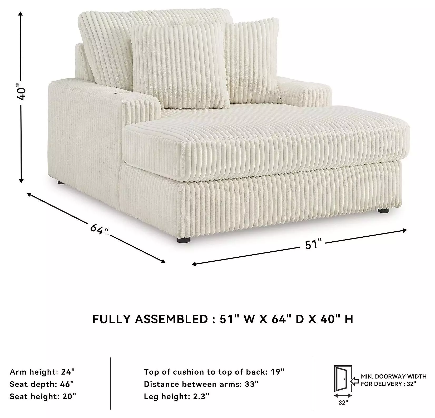 Lindyn Ivory Chaise