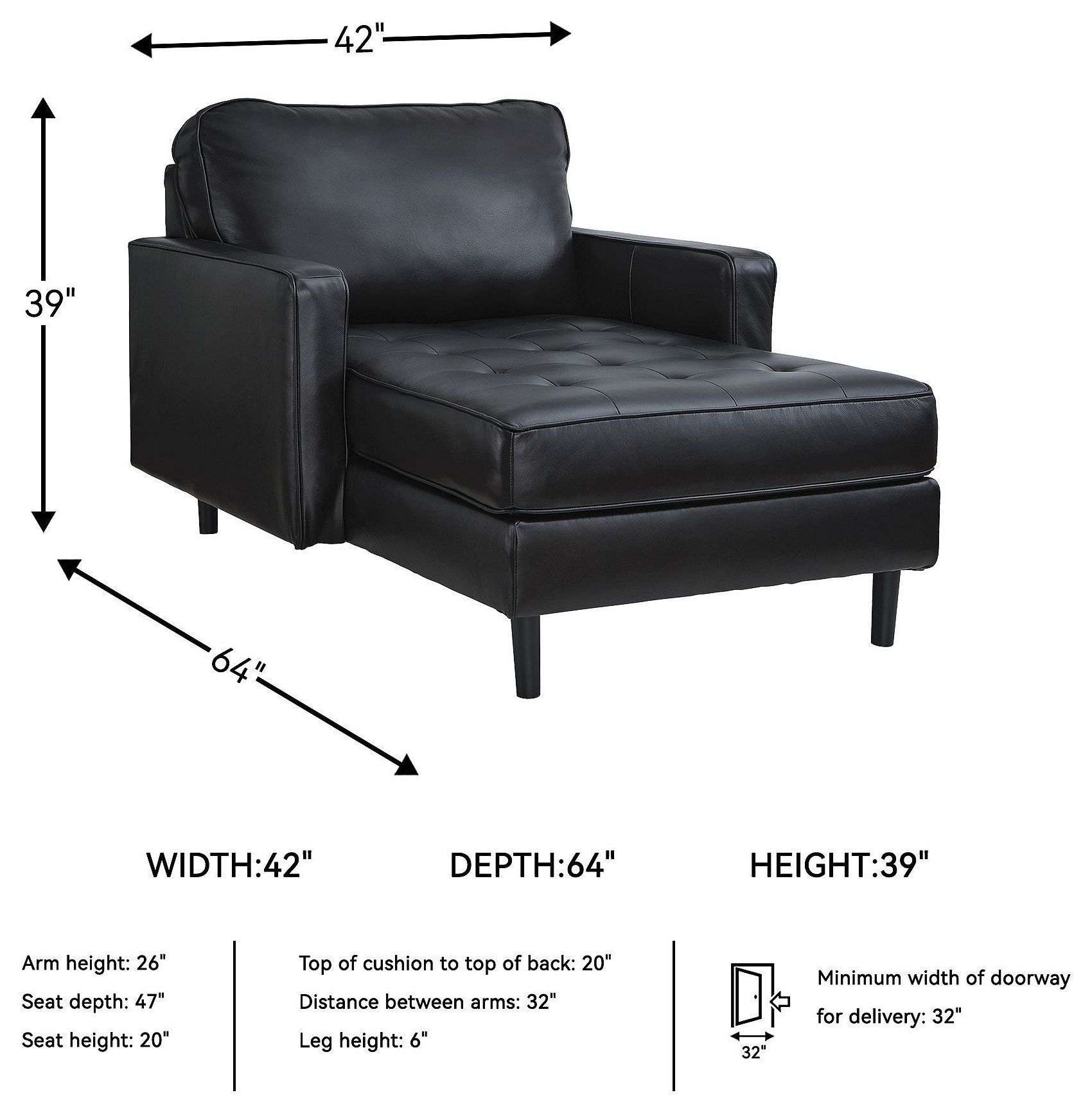 Bryceview Onyx Chaise