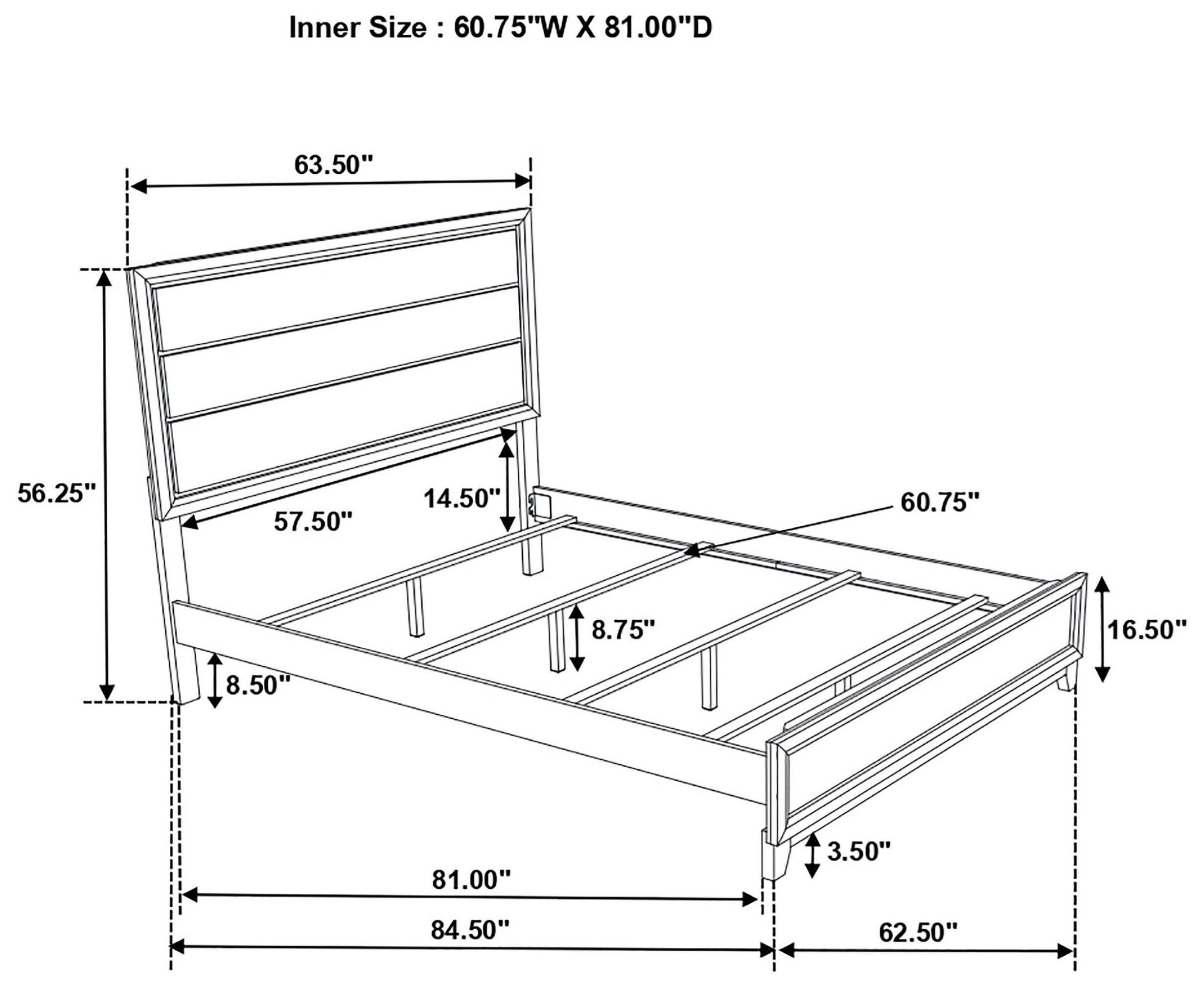 Watson Gray Oak And Black Queen Panel Bed