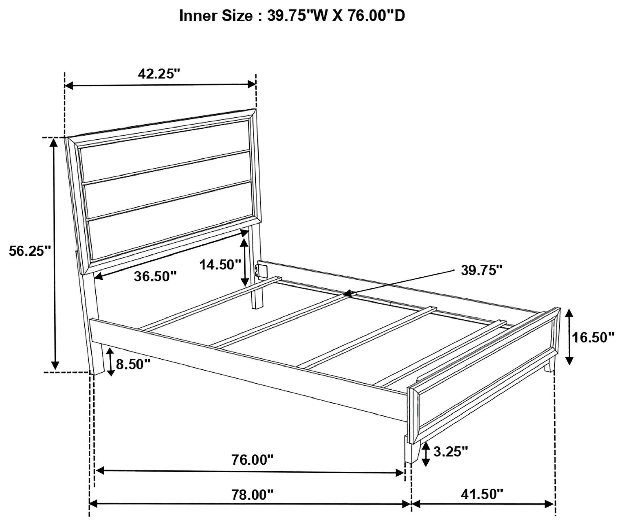 Watson Gray Oak And Black Twin Panel Bed