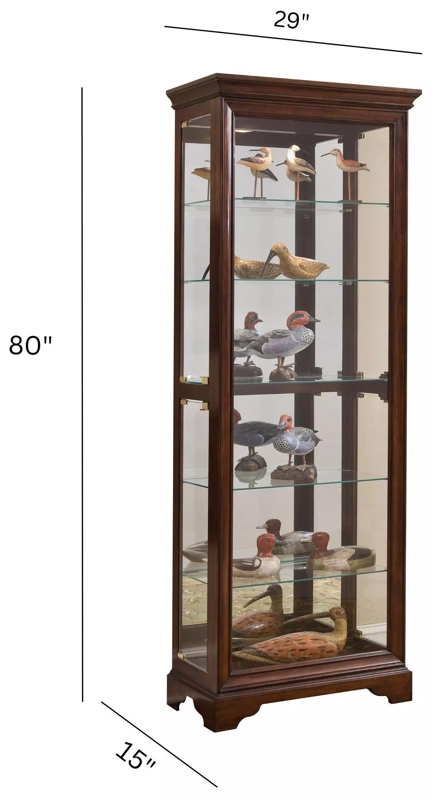 21308 Dark Brown Gallery Curio Cabinet