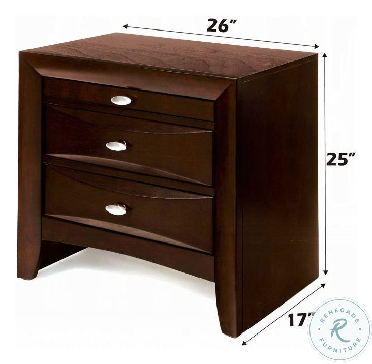 Ireland Espresso 2 Drawer Nightstand