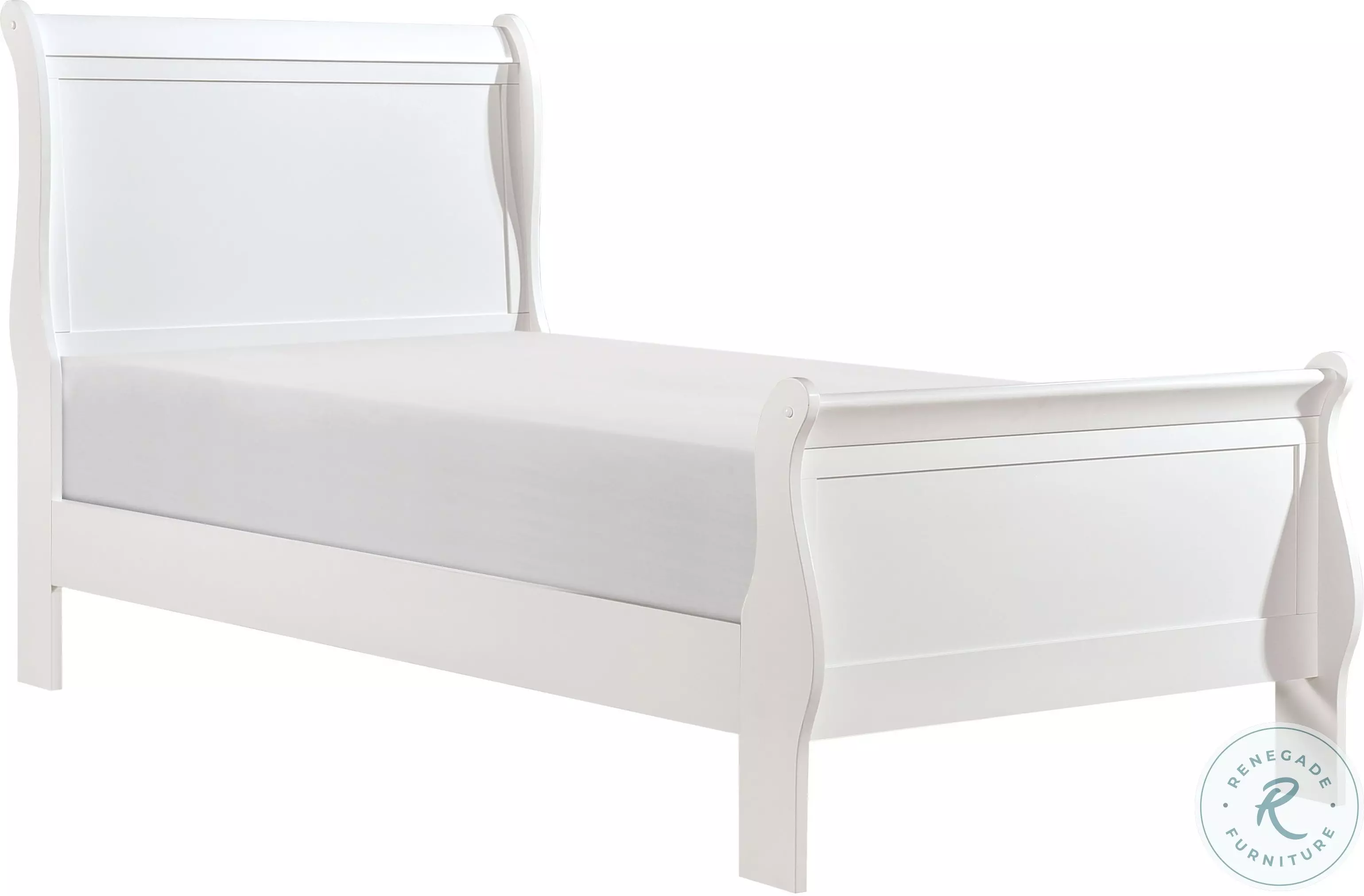 Mayville White Twin Sleigh Bed, image size:3080x2024