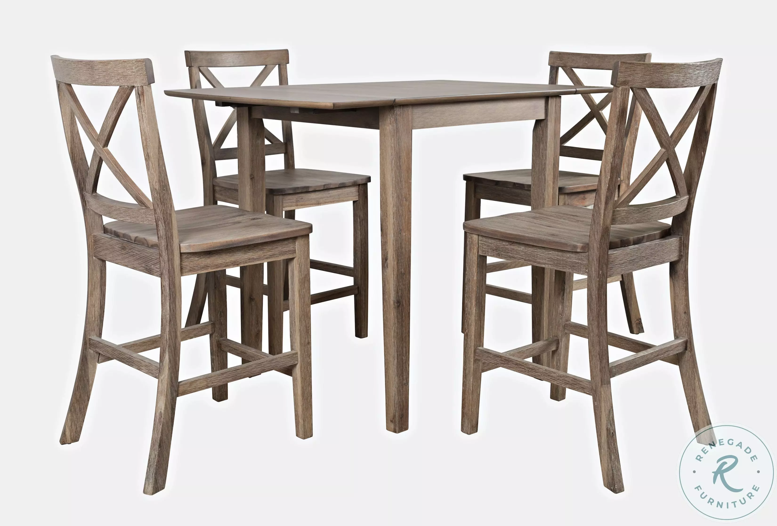 Eastern Tides Distressed Brushed Bisque Coastal Drop Leaf